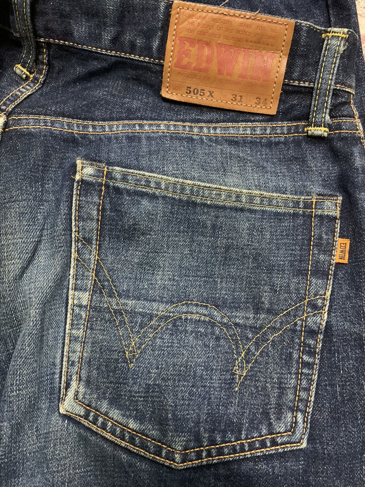 Edwin × Japanese Brand VINTAGE EDWIN 505X REDLINE SELVAGE Size US 31 - 4 Thumbnail