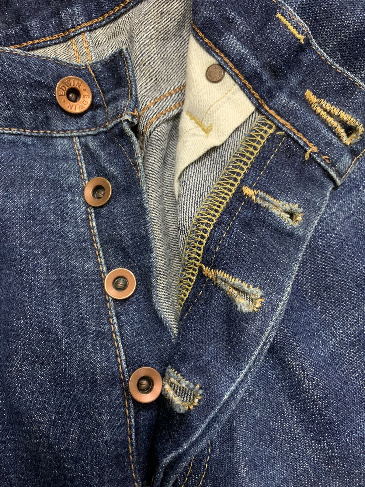 Edwin × Japanese Brand VINTAGE EDWIN 505X REDLINE SELVAGE Size US 31 - 5 Thumbnail
