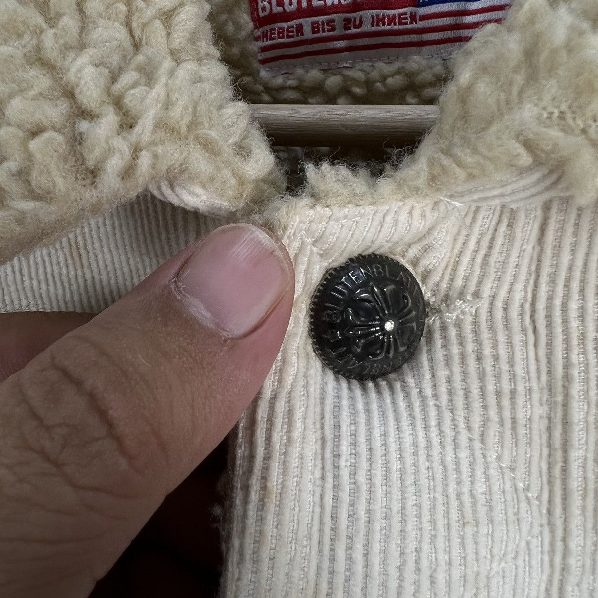 Japanese Brand VINTAGE TRUCKER BUTTON JACKET BLUTENBLATT SHERPA LINING Size US M / EU 48-50 / 2 - 10 Thumbnail