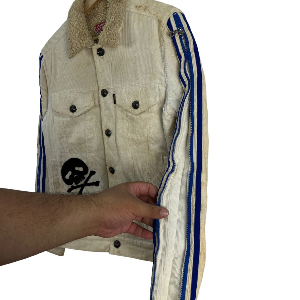 Japanese Brand VINTAGE TRUCKER BUTTON JACKET BLUTENBLATT SHERPA LINING Size US M / EU 48-50 / 2 - 3 Thumbnail