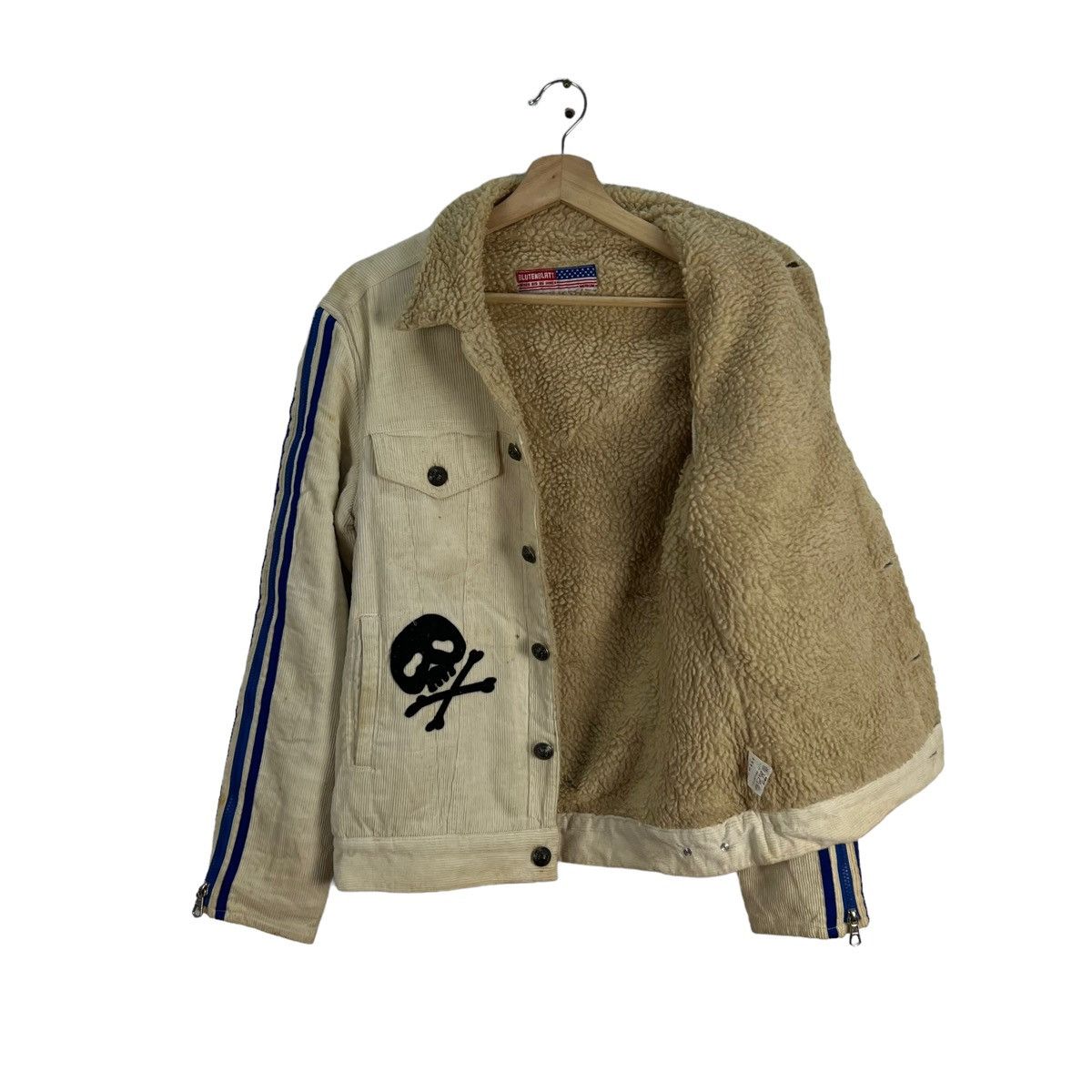 Japanese Brand VINTAGE TRUCKER BUTTON JACKET BLUTENBLATT SHERPA LINING Size US M / EU 48-50 / 2 - 8 Thumbnail