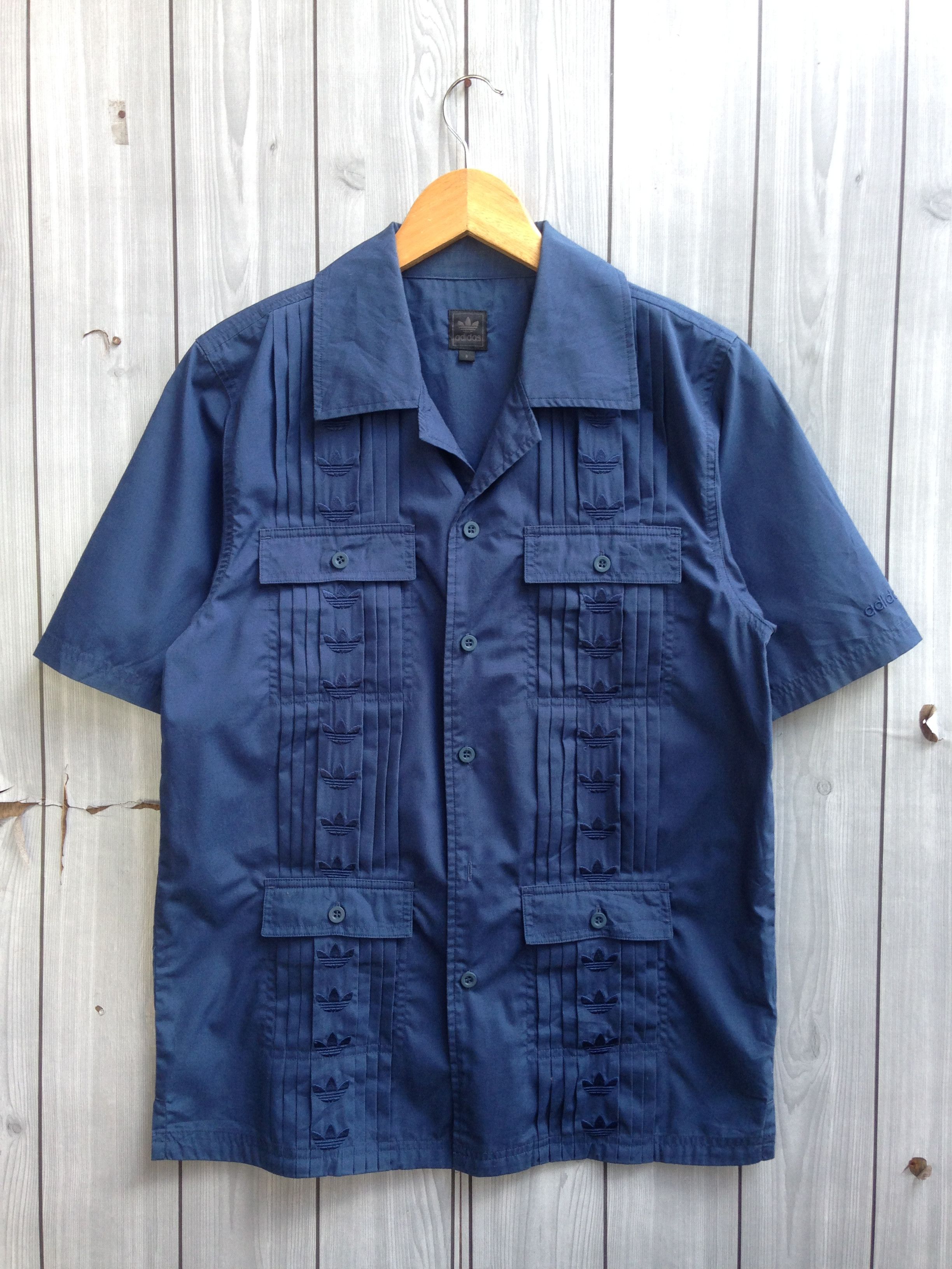 Adidas Adidas Monogram Embroidered Logo Pleat Shirt Size US S / EU 44-46 / 1 - 1 Thumbnail
