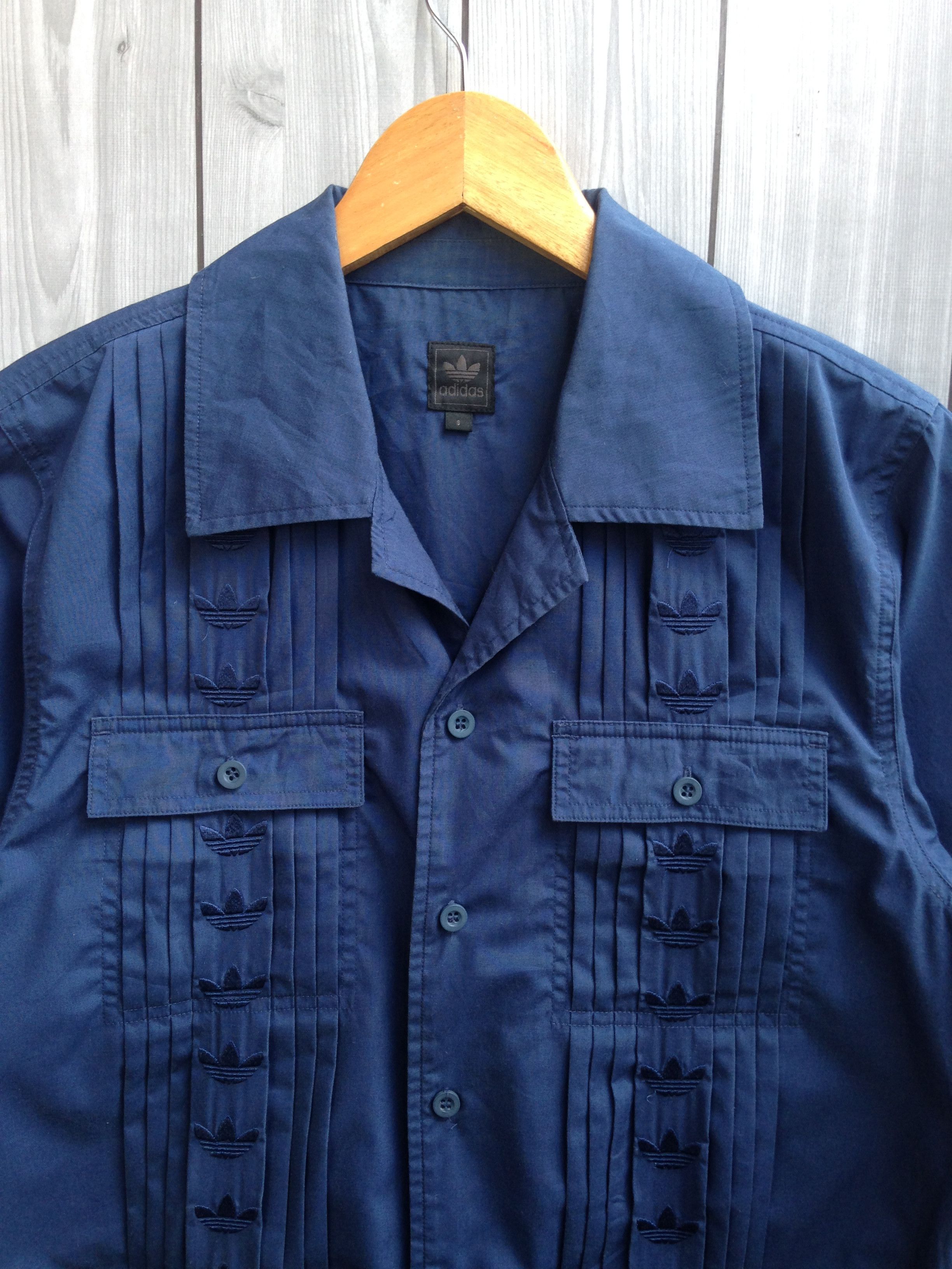 Adidas Adidas Monogram Embroidered Logo Pleat Shirt Size US S / EU 44-46 / 1 - 2 Thumbnail