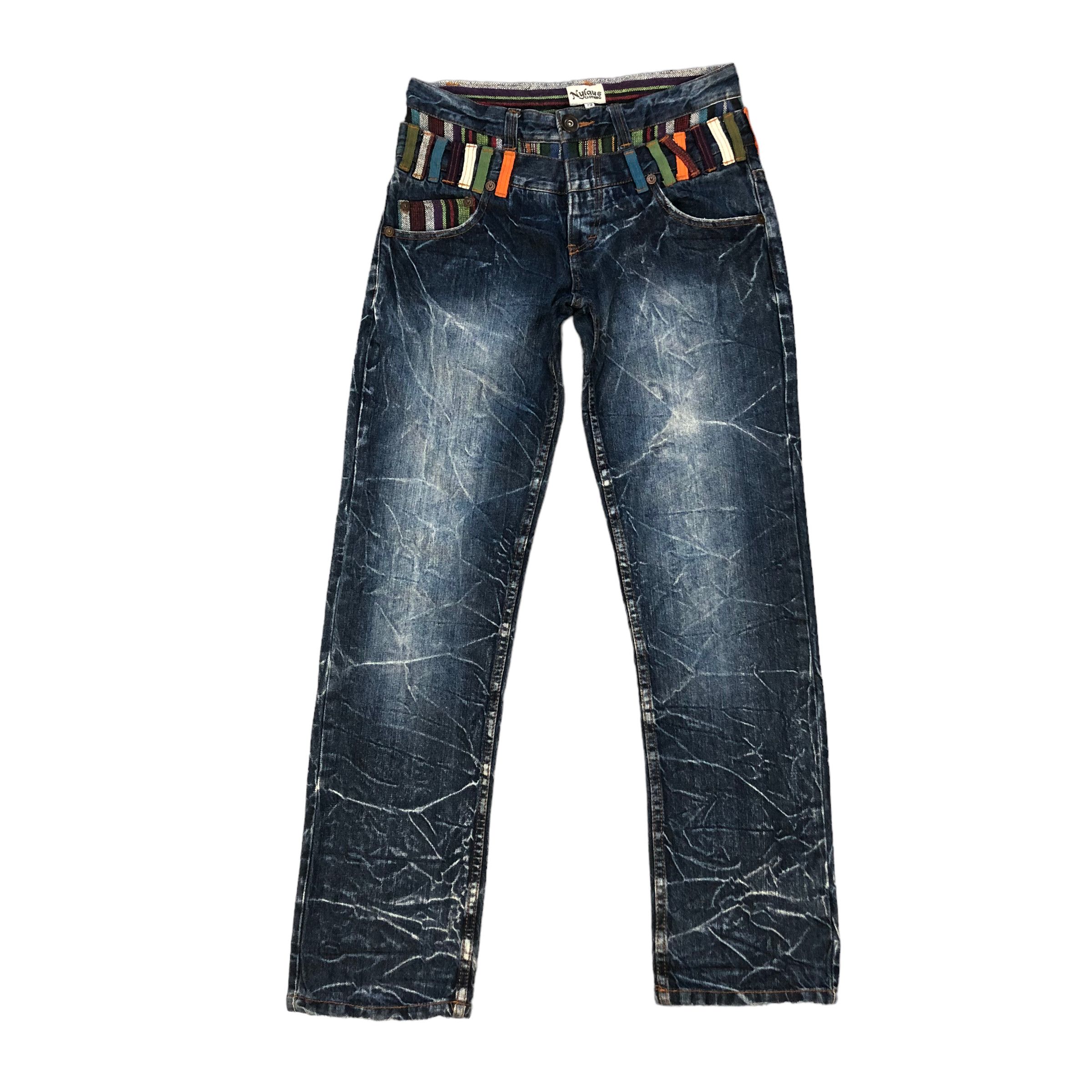 Japanese Brand SICK🔥 VINTAGE DOUBLE WAIST DENIM PANTS #7044-107 Size US 29 - 1 Thumbnail