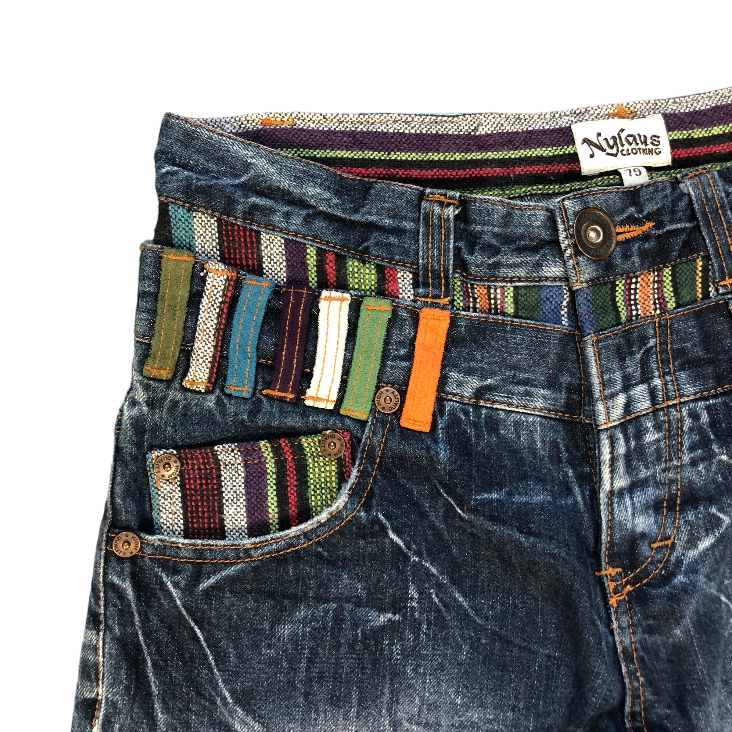 Japanese Brand SICK🔥 VINTAGE DOUBLE WAIST DENIM PANTS #7044-107 Size US 29 - 3 Thumbnail