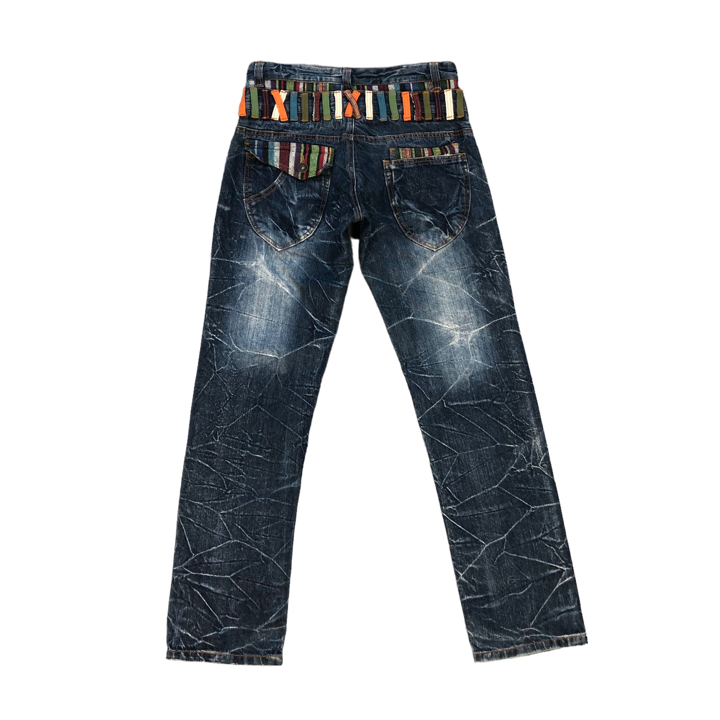 Japanese Brand SICK🔥 VINTAGE DOUBLE WAIST DENIM PANTS #7044-107 Size US 29 - 9 Thumbnail