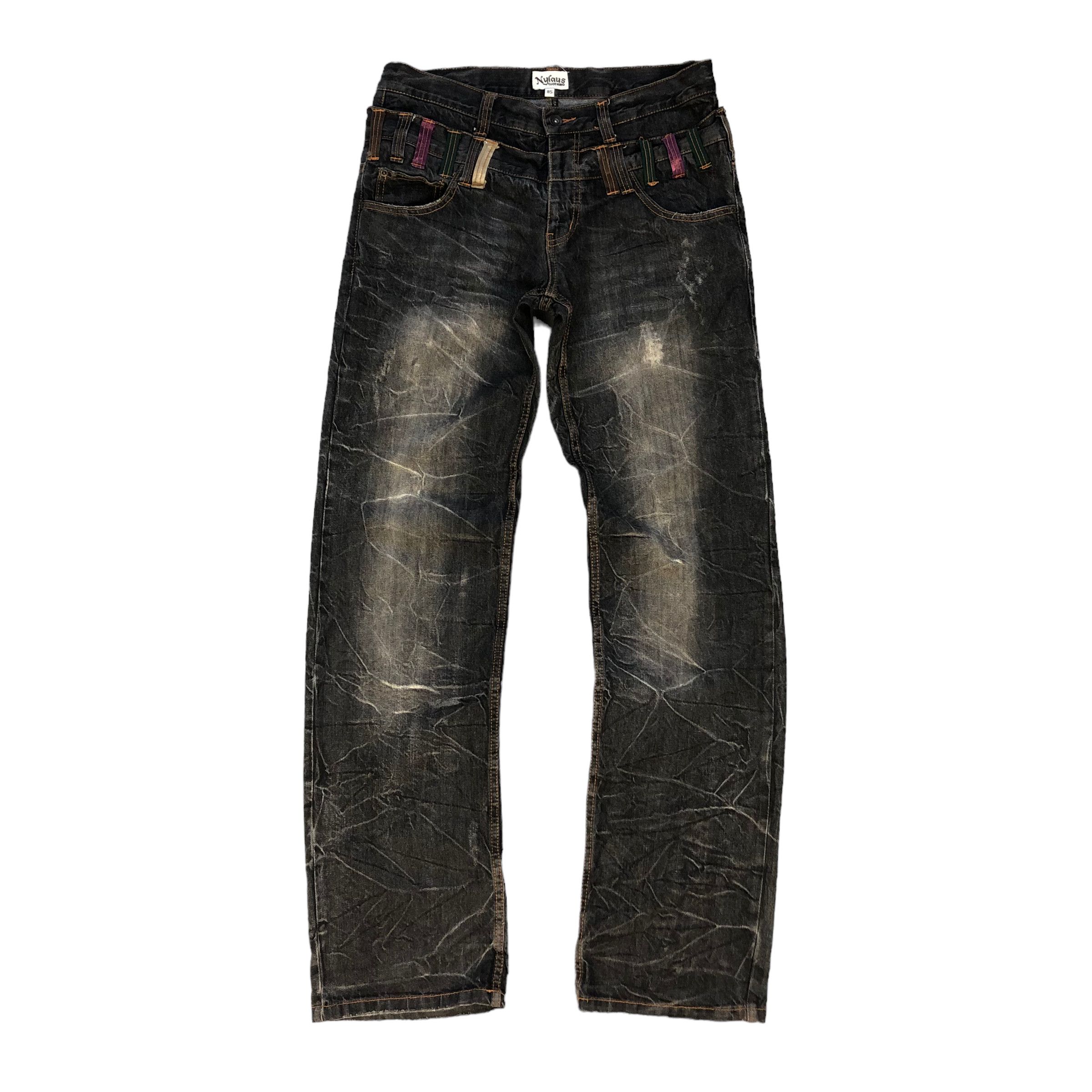 Japanese Brand SICK🔥VINTAGE DOUBLE WAIST DENIM PANTS Size US 33 - 1 Thumbnail
