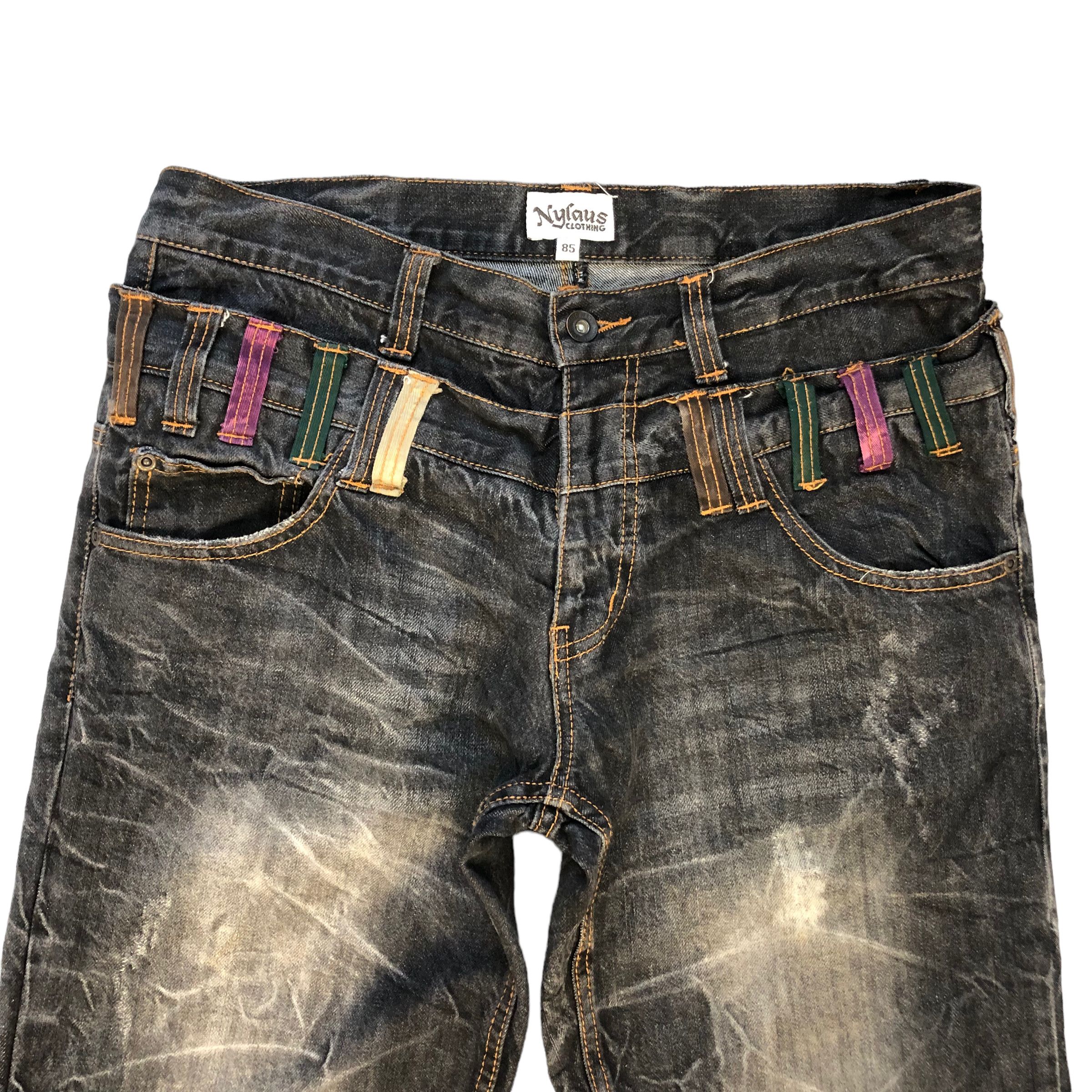 Japanese Brand SICK🔥VINTAGE DOUBLE WAIST DENIM PANTS Size US 33 - 2 Thumbnail