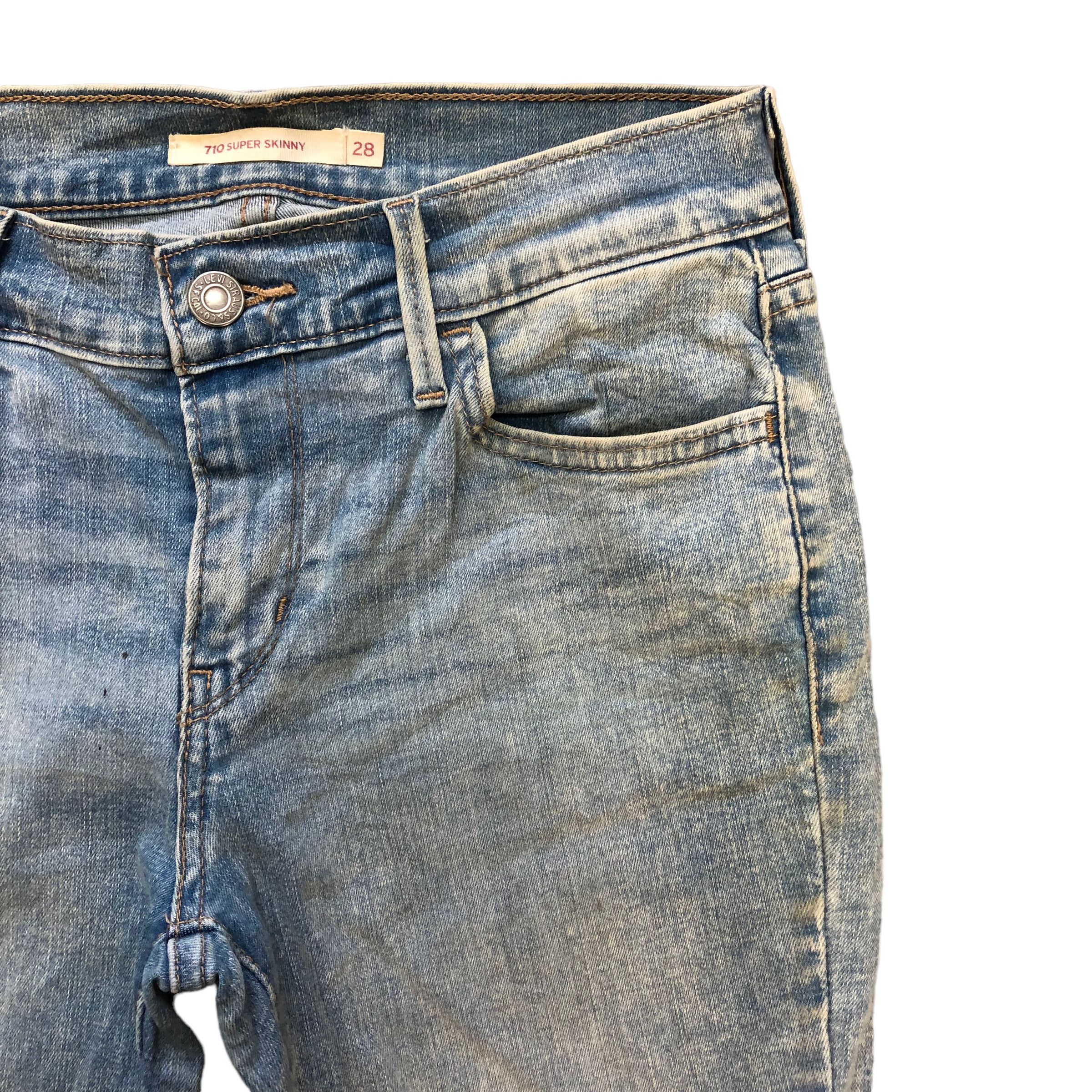 Levi's TRASHED🔥 LEVIS 710 SUPER SKINNY JEANS #7047-107 Size 26" / US 2 / IT 38 - 5 Thumbnail