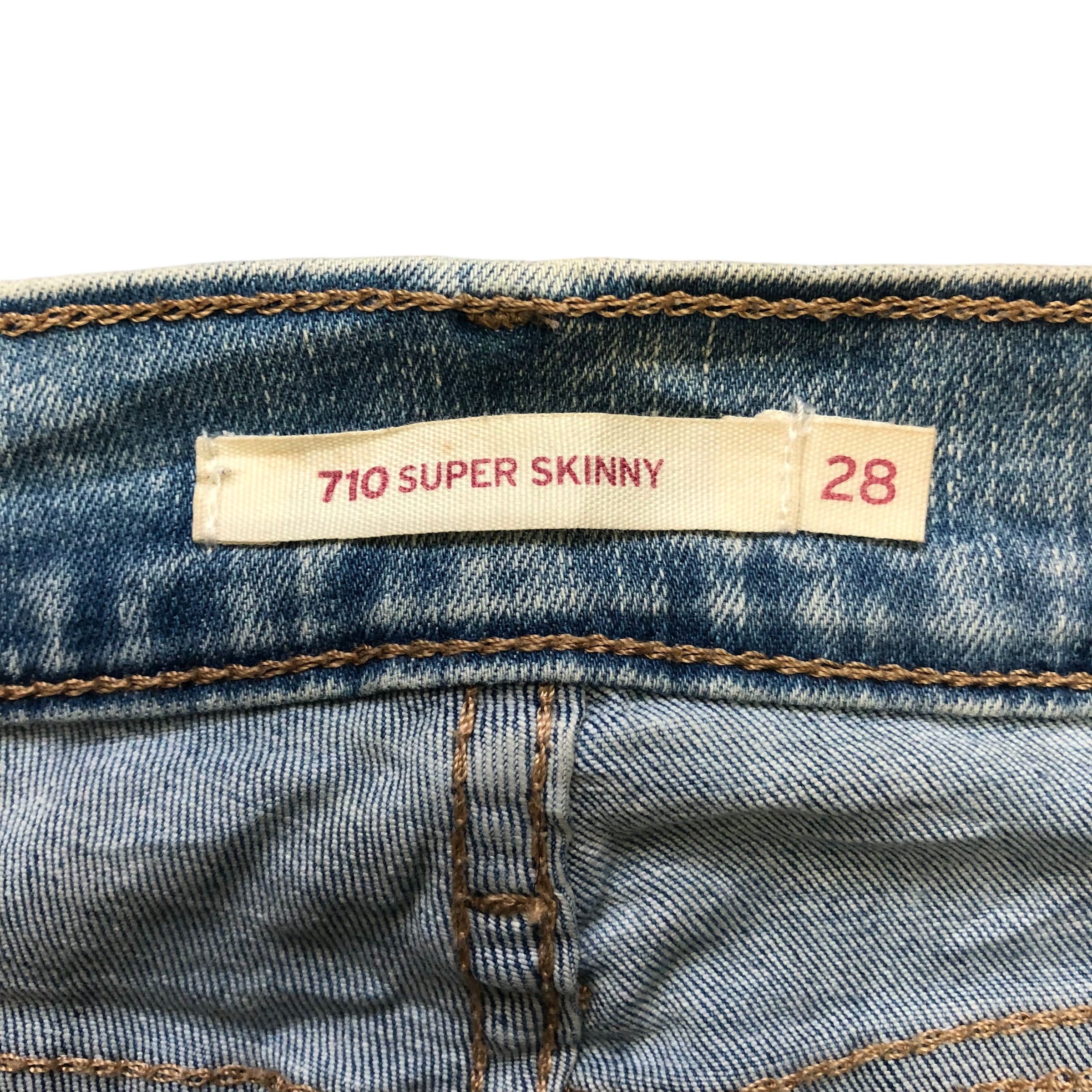 Levi's TRASHED🔥 LEVIS 710 SUPER SKINNY JEANS #7047-107 Size 26" / US 2 / IT 38 - 10 Thumbnail
