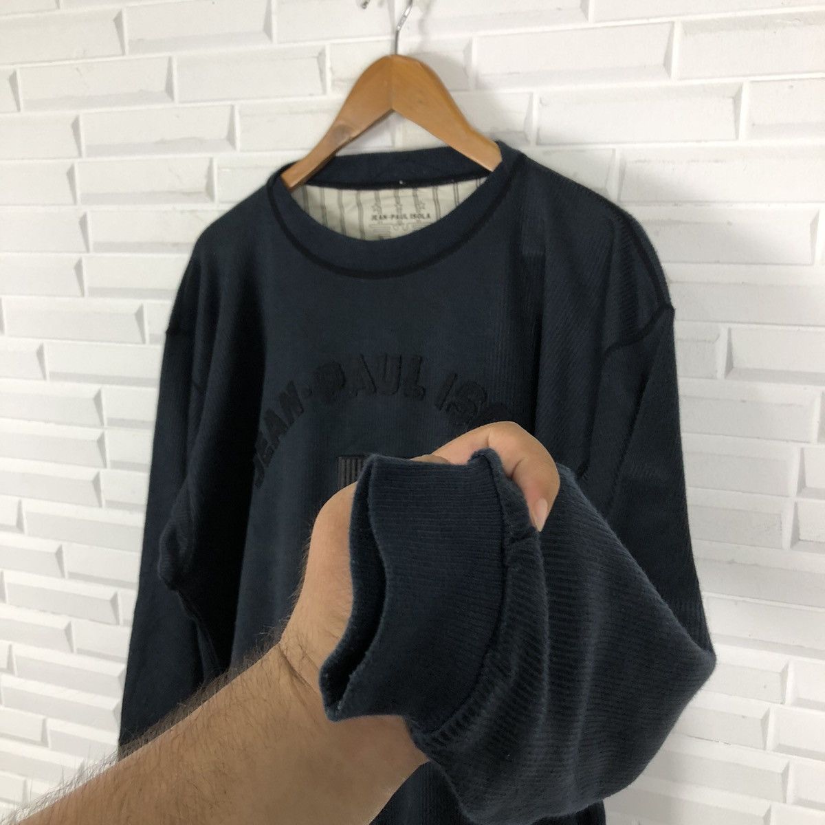 Japanese Brand JEAN PAUL ISOLA SWEATSHIRT BIG LOGO EMBROIDERED Size US L / EU 52-54 / 3 - 4 Thumbnail