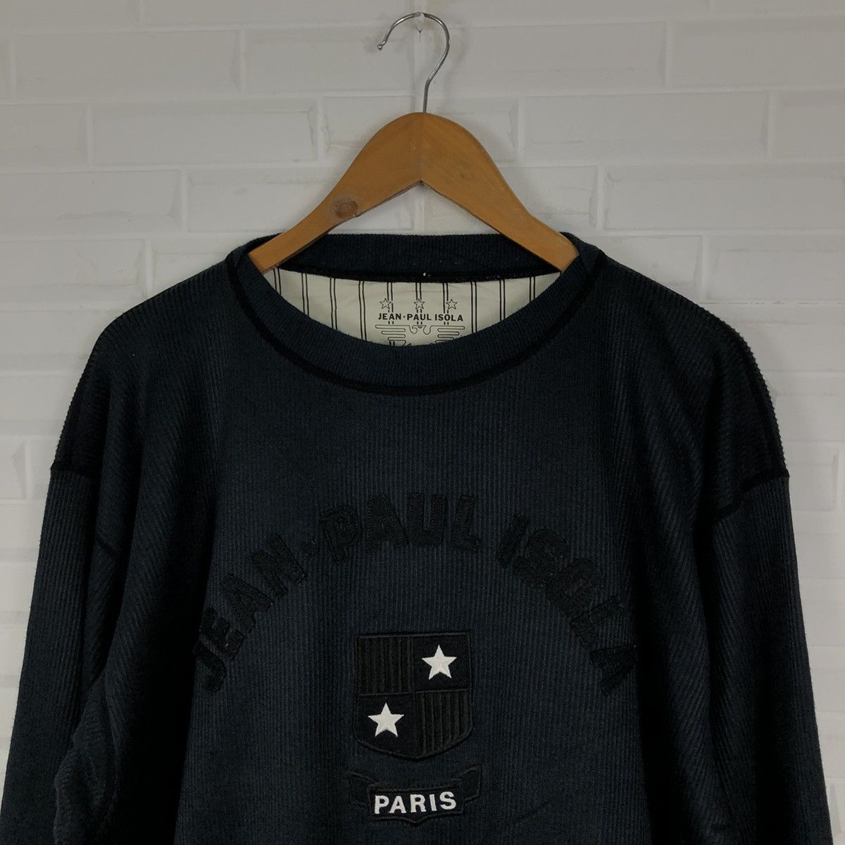 Japanese Brand JEAN PAUL ISOLA SWEATSHIRT BIG LOGO EMBROIDERED Size US L / EU 52-54 / 3 - 3 Thumbnail