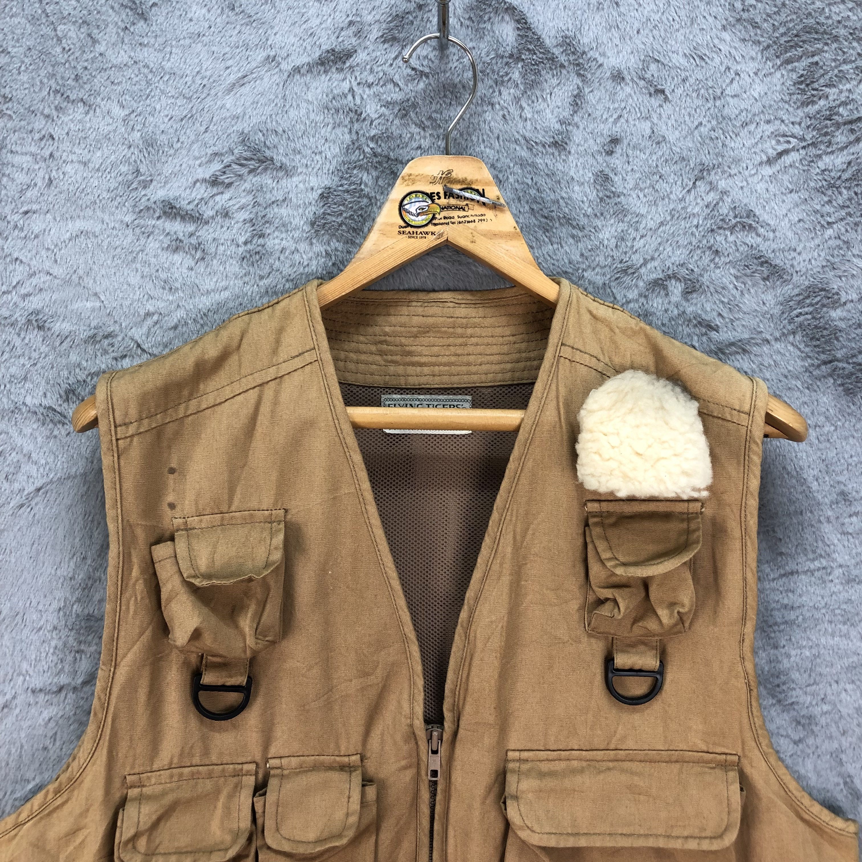 Japanese Brand FLYING TIGERS' Multipocket Brown Vest #4811-171 Size US M / EU 48-50 / 2 - 2 Thumbnail