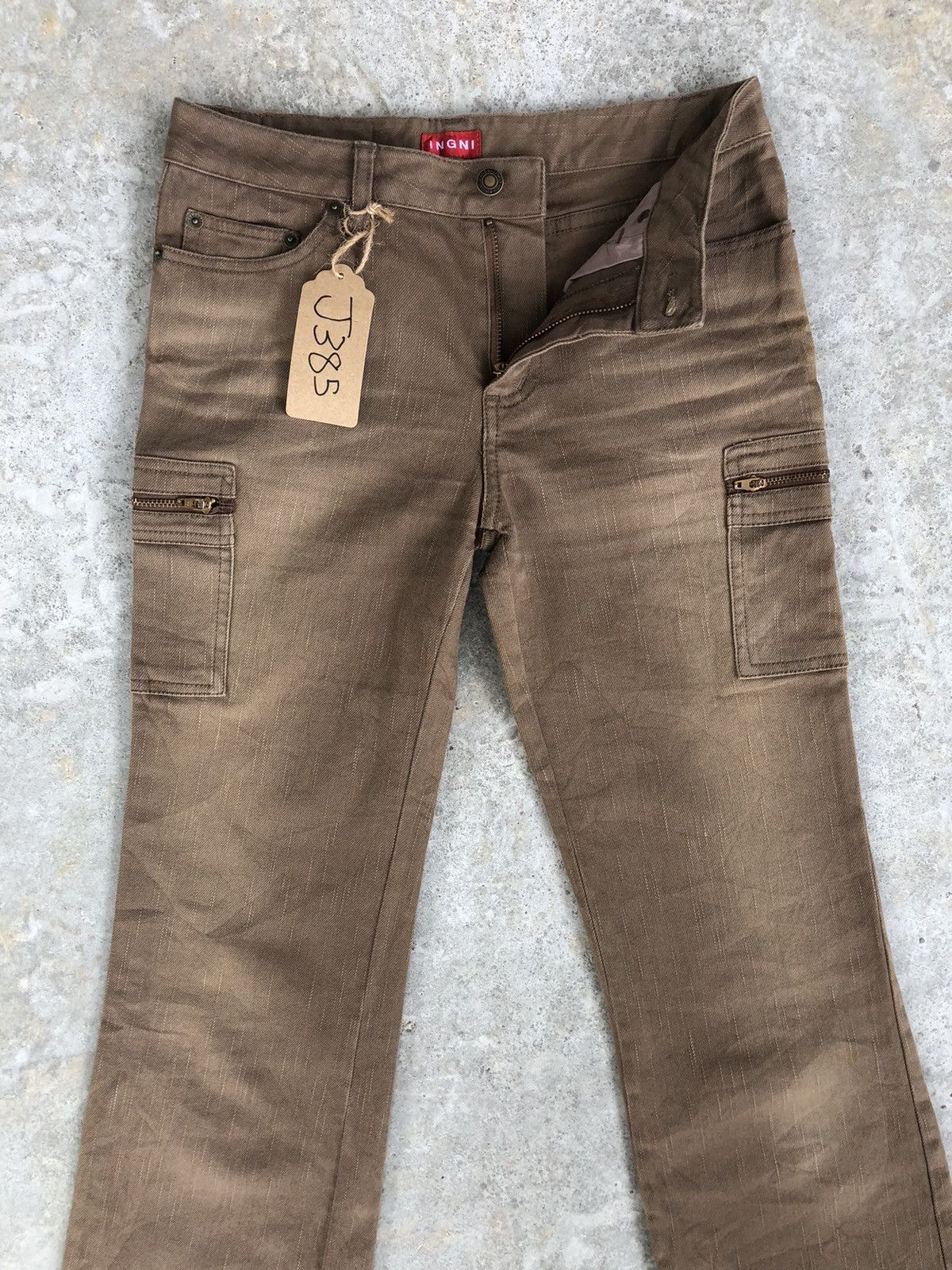 If Six Was Nine Japanese Igni Flared Jeans Cargo Pants Size US 28 / EU 44 - 3 Thumbnail