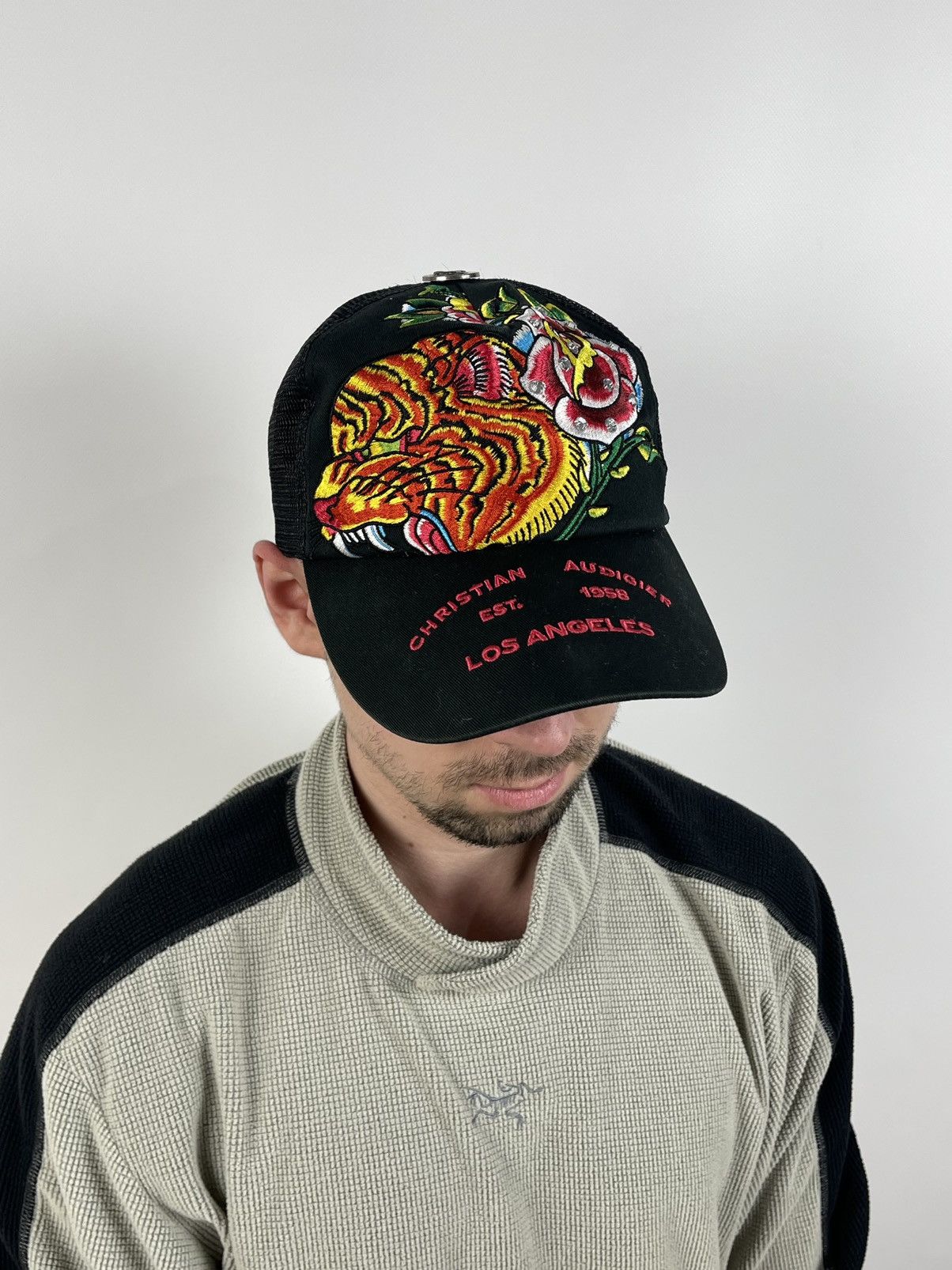 Christian Audigier Vintage Ed Hardy Christian Audigier Tiger Black Trucker Cap Size ONE SIZE - 1 Thumbnail