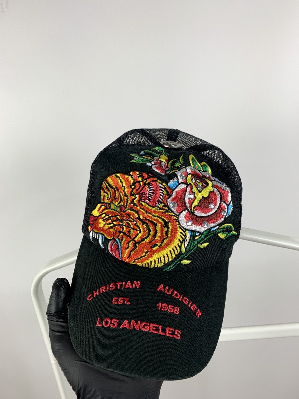 Christian Audigier Vintage Ed Hardy Christian Audigier Tiger Black Trucker Cap Size ONE SIZE - 6 Thumbnail