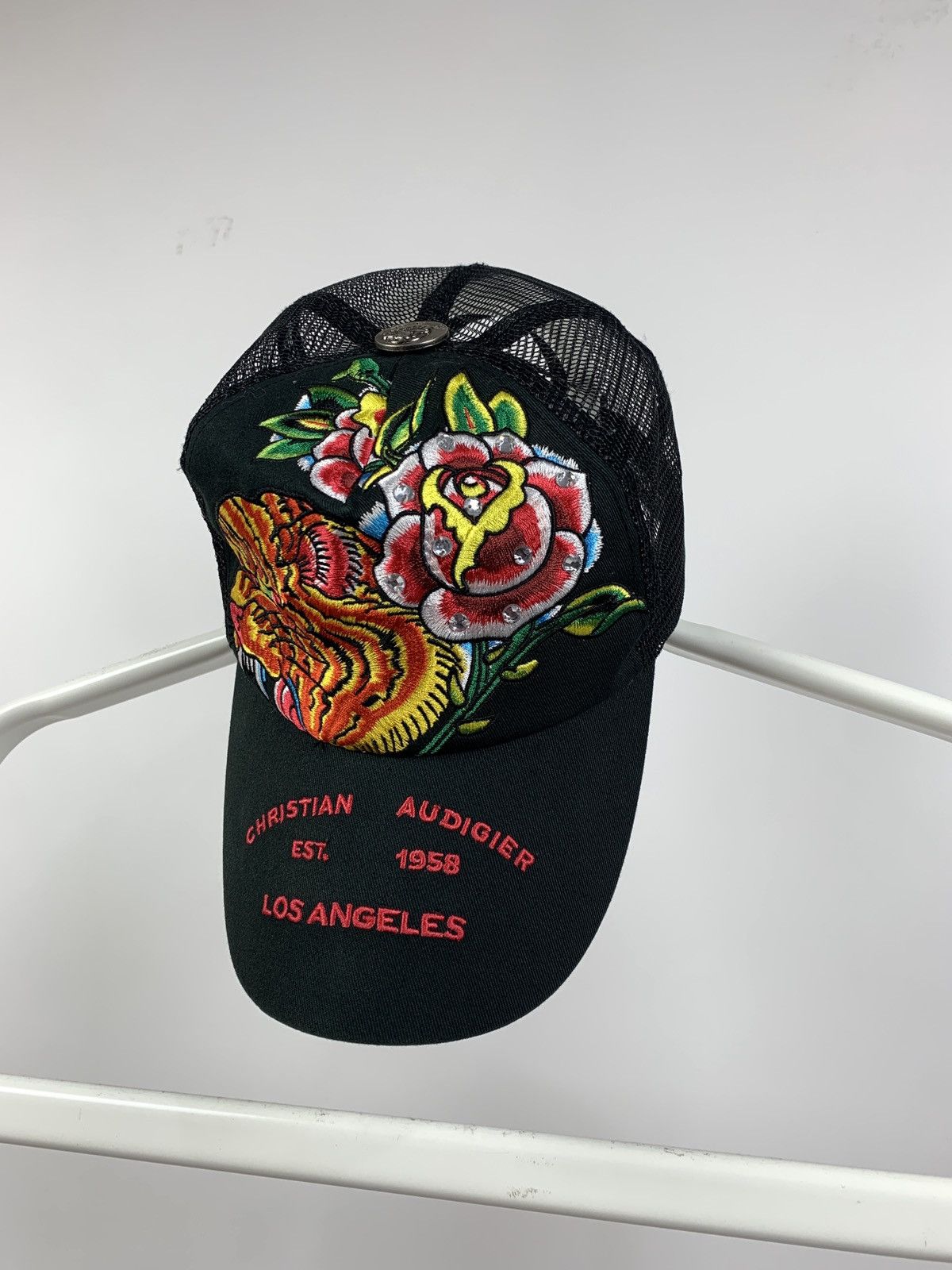 Christian Audigier Vintage Ed Hardy Christian Audigier Tiger Black Trucker Cap Size ONE SIZE - 4 Thumbnail