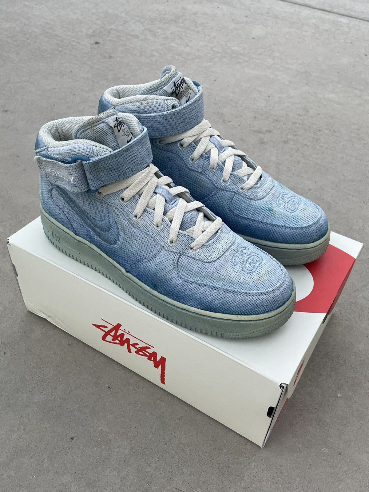 Shoe Dyed Stussy Af1 Custom Dyed* Stussy X Nike Air Force Mid