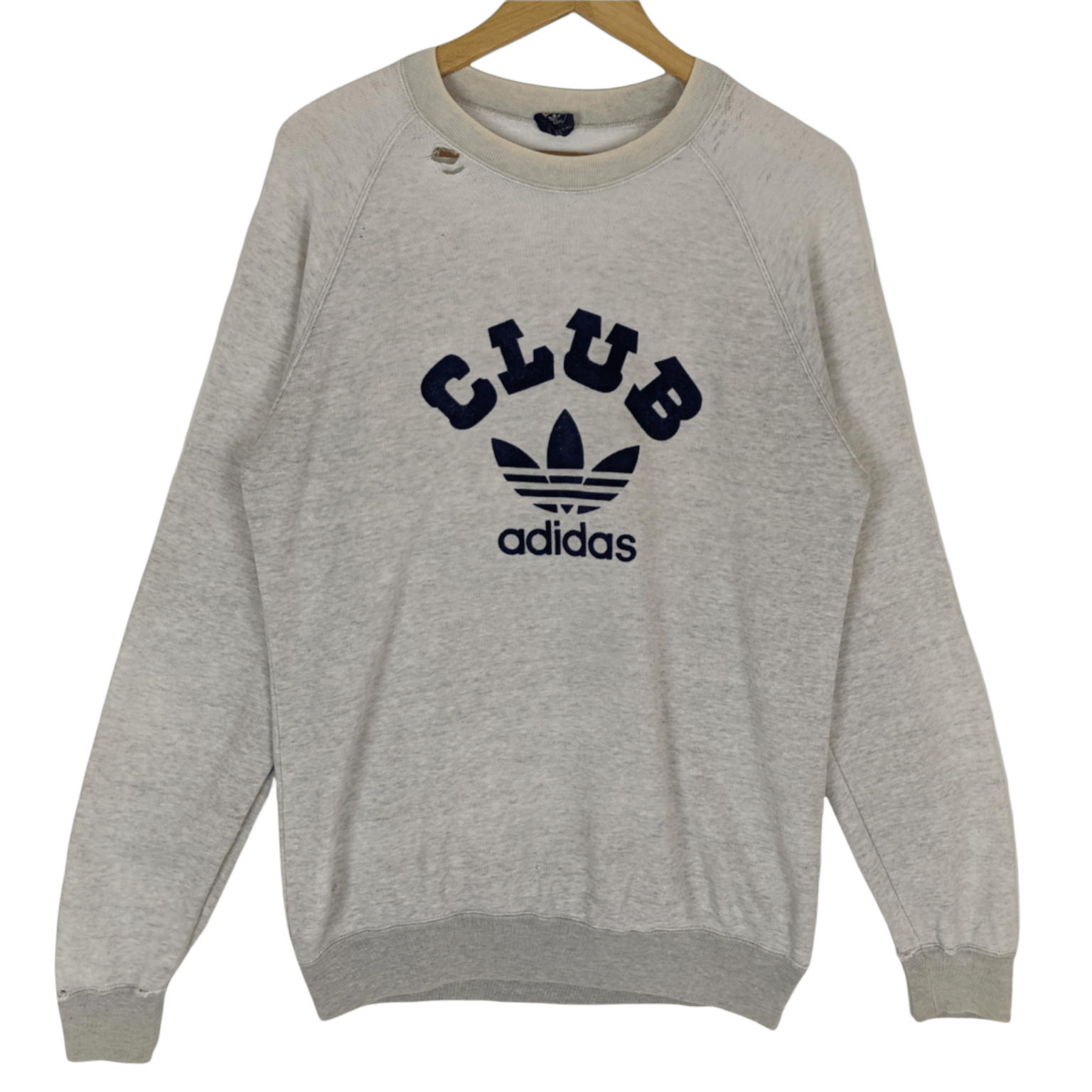 Adidas Vintage 80's ADIDAS Club Trefoil Big Logo Jumper Sweatshirt Size US M / EU 48-50 / 2 - 2 Thumbnail