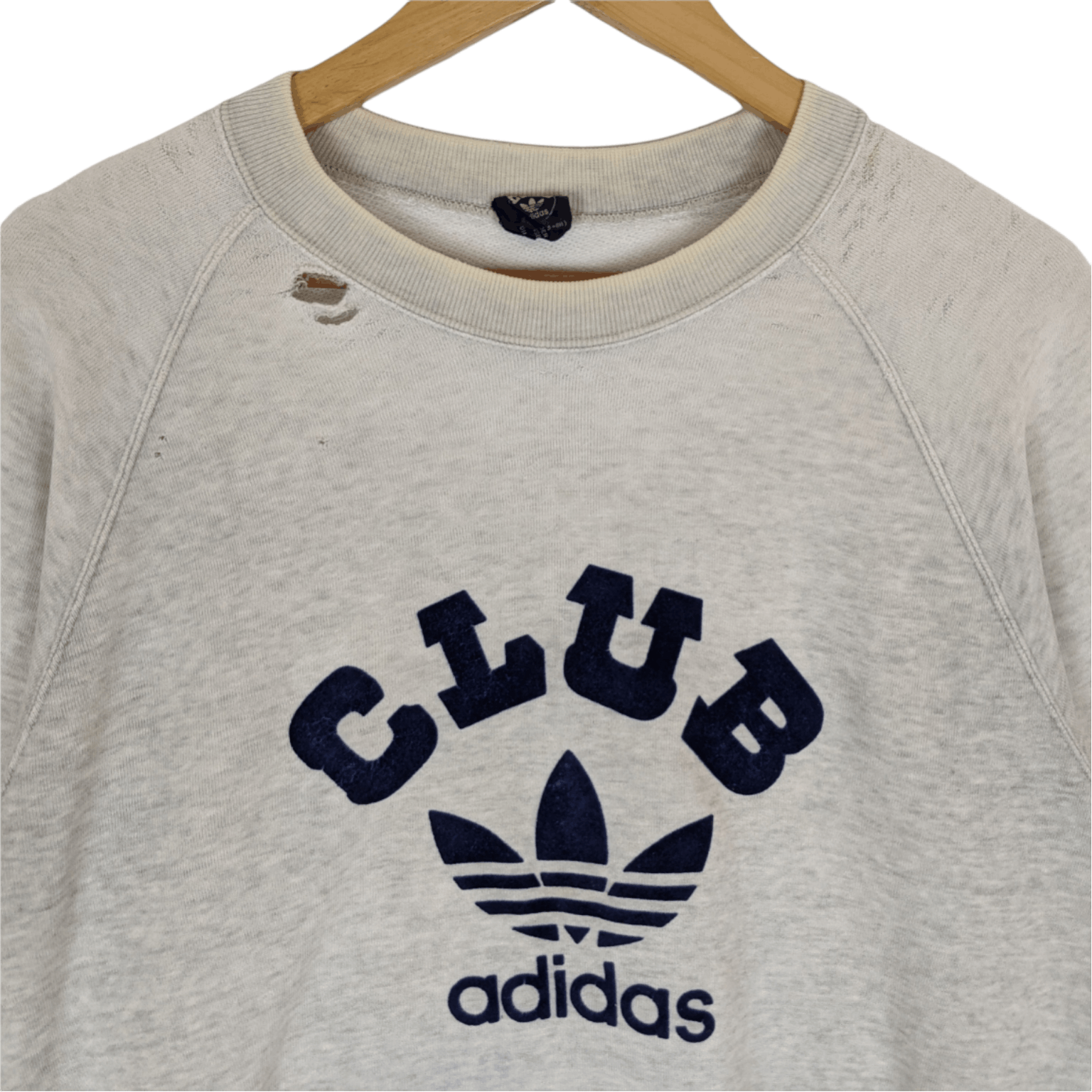 Adidas Vintage 80's ADIDAS Club Trefoil Big Logo Jumper Sweatshirt Size US M / EU 48-50 / 2 - 9 Thumbnail