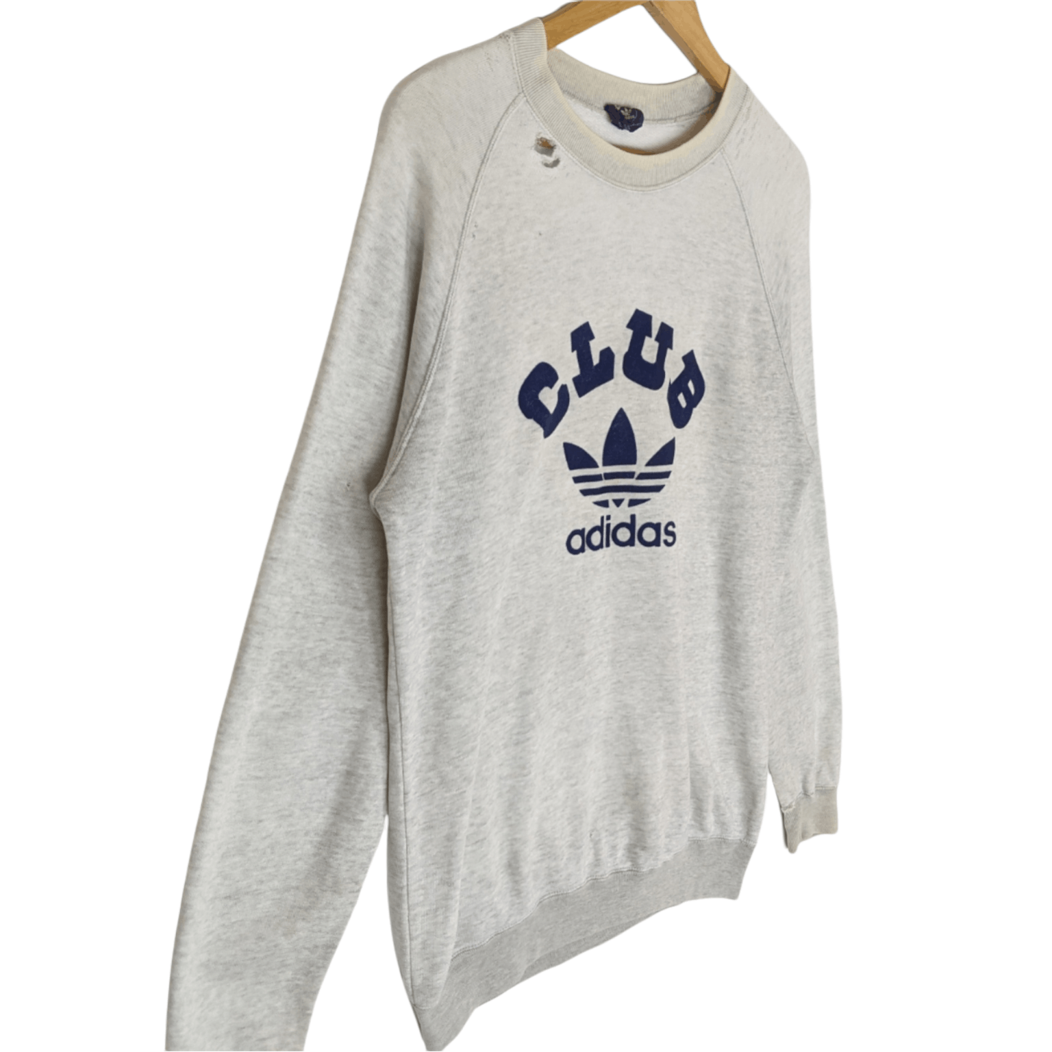 Adidas Vintage 80's ADIDAS Club Trefoil Big Logo Jumper Sweatshirt Size US M / EU 48-50 / 2 - 3 Thumbnail