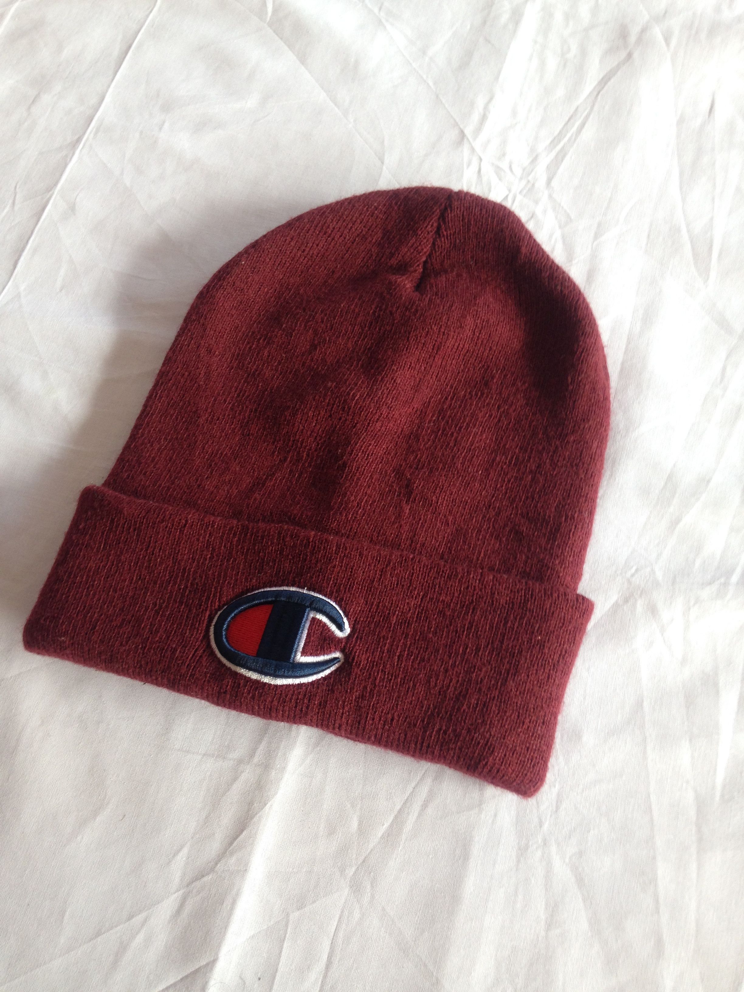 Champion Champion Big Embroidered Logo Red Beanie Size ONE SIZE - 2 Thumbnail