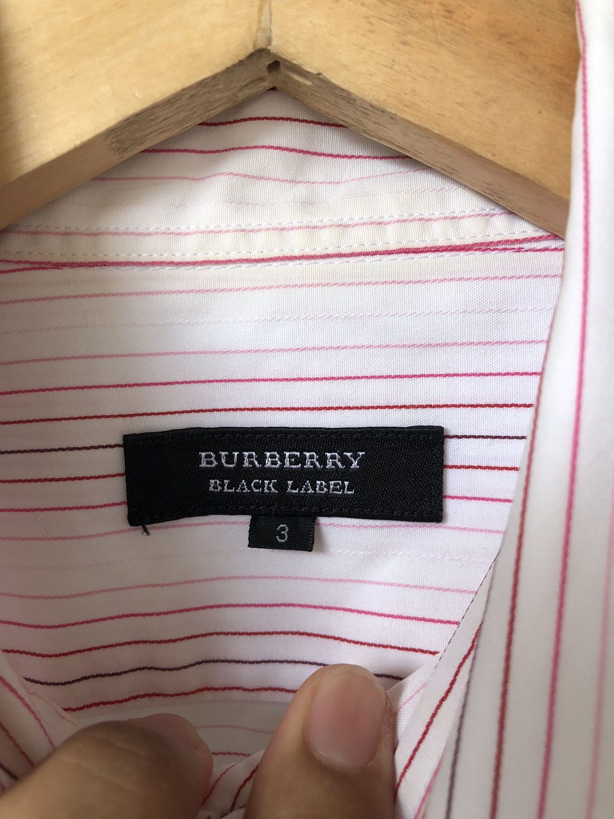Burberry Vintage Burberry Black Label Strip Half Button Shirt Size US L / EU 52-54 / 3 - 17 Thumbnail