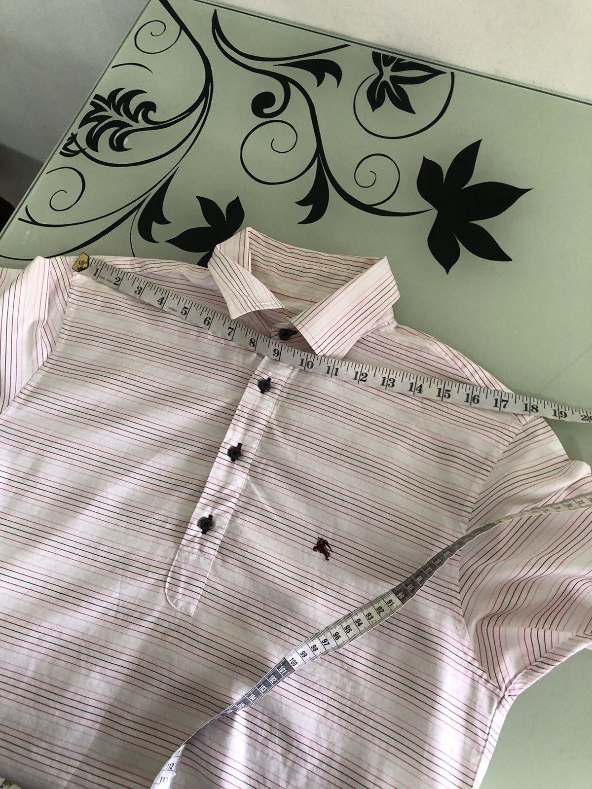 Burberry Vintage Burberry Black Label Strip Half Button Shirt Size US L / EU 52-54 / 3 - 23 Thumbnail