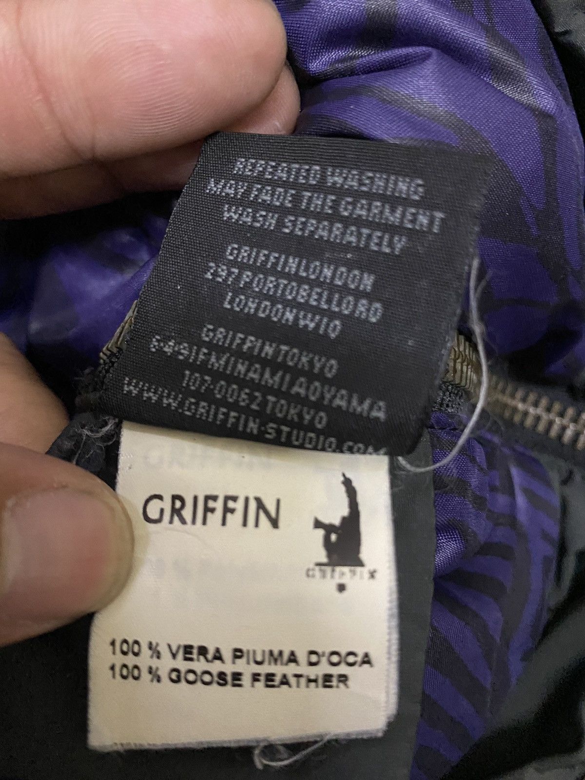 Griffin Griffin Puffer Down Jacket Full Zipper Design With Hoodie Size US S / EU 44-46 / 1 - 6 Thumbnail