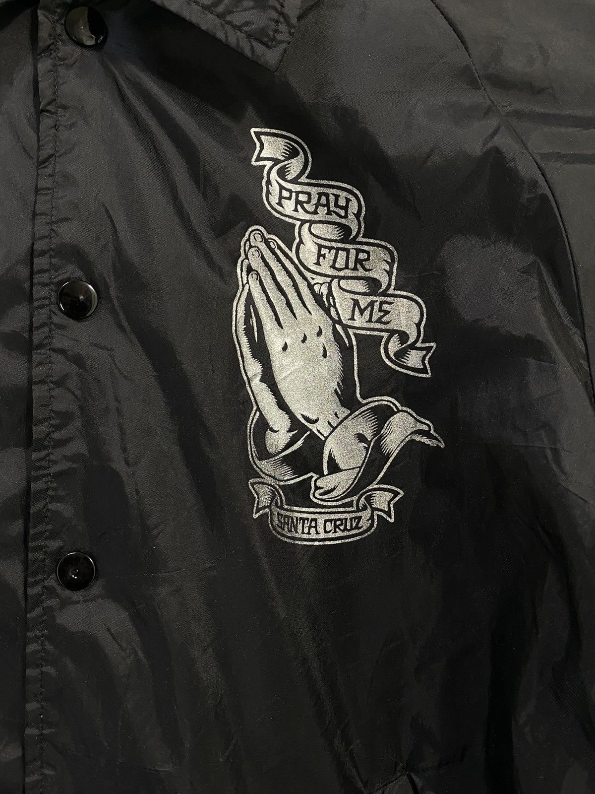 Santa Cruz Skateboards Santa Cruz Pray For Me Button Windbreaker Jacket Design Size US M / EU 48-50 / 2 - 4 Thumbnail