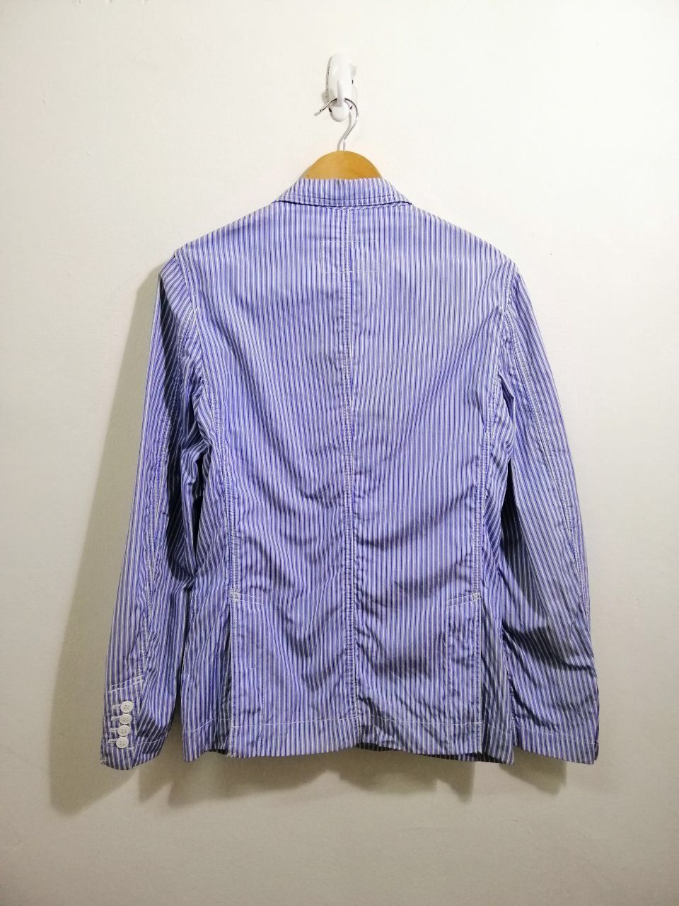 Comme des Garcons Homme Deux Comme Des Garçons AD2011 Stripe Jacket BlueWhite Size US XS / EU 42 / 0 - 2 Thumbnail
