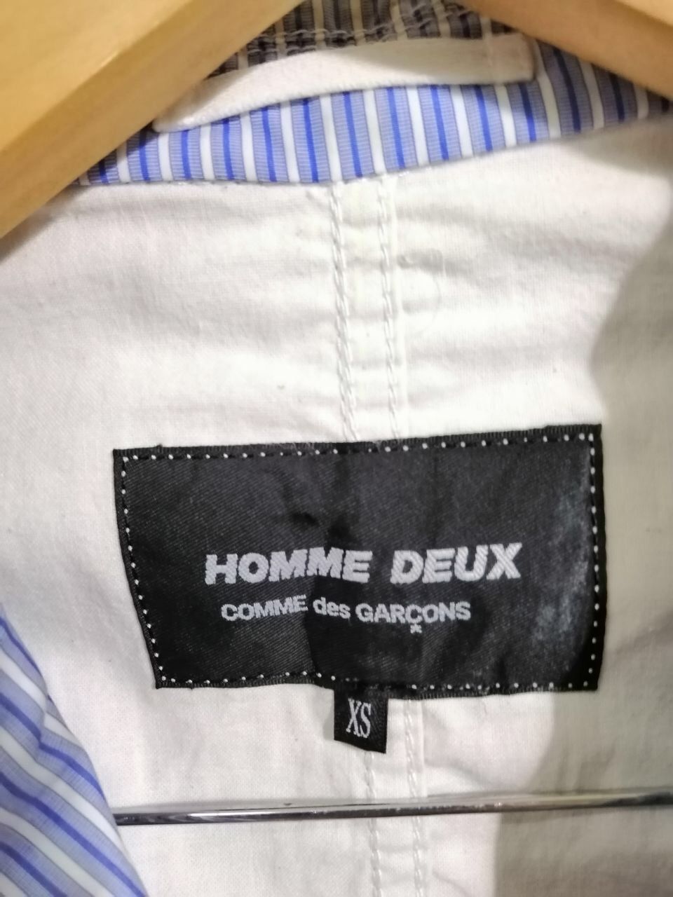 Comme des Garcons Homme Deux Comme Des Garçons AD2011 Stripe Jacket BlueWhite Size US XS / EU 42 / 0 - 4 Thumbnail
