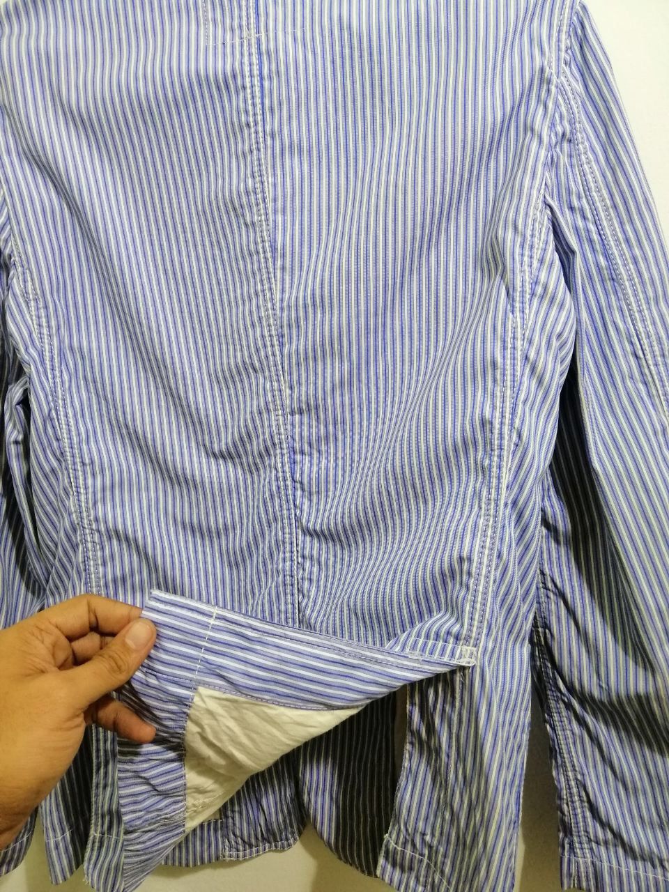 Comme des Garcons Homme Deux Comme Des Garçons AD2011 Stripe Jacket BlueWhite Size US XS / EU 42 / 0 - 6 Thumbnail