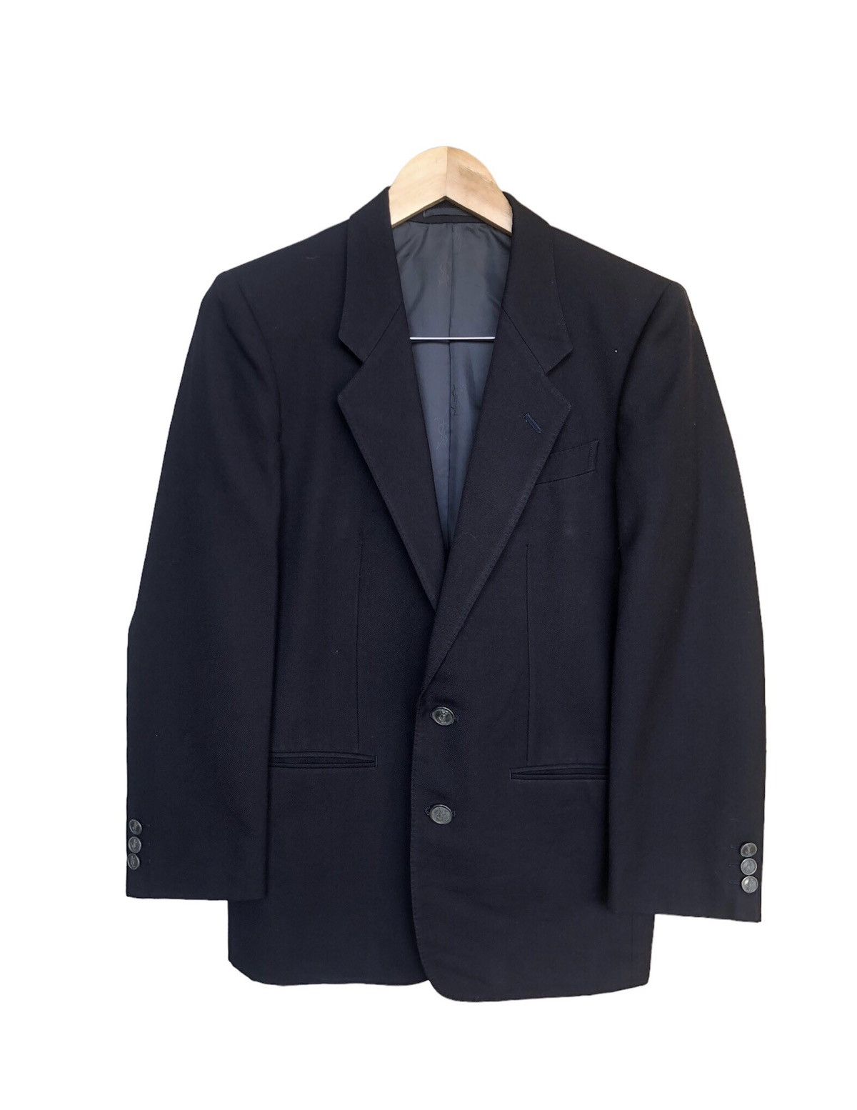 image of Vintage 90's YVES Saint Laurent Single Breasted Blazer in Dark Blue, Men's (Size Small)