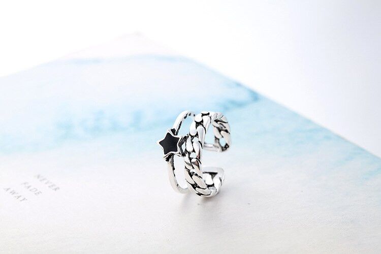 Jewelry Adjustable Star Finger Rings Size ONE SIZE - 3 Thumbnail