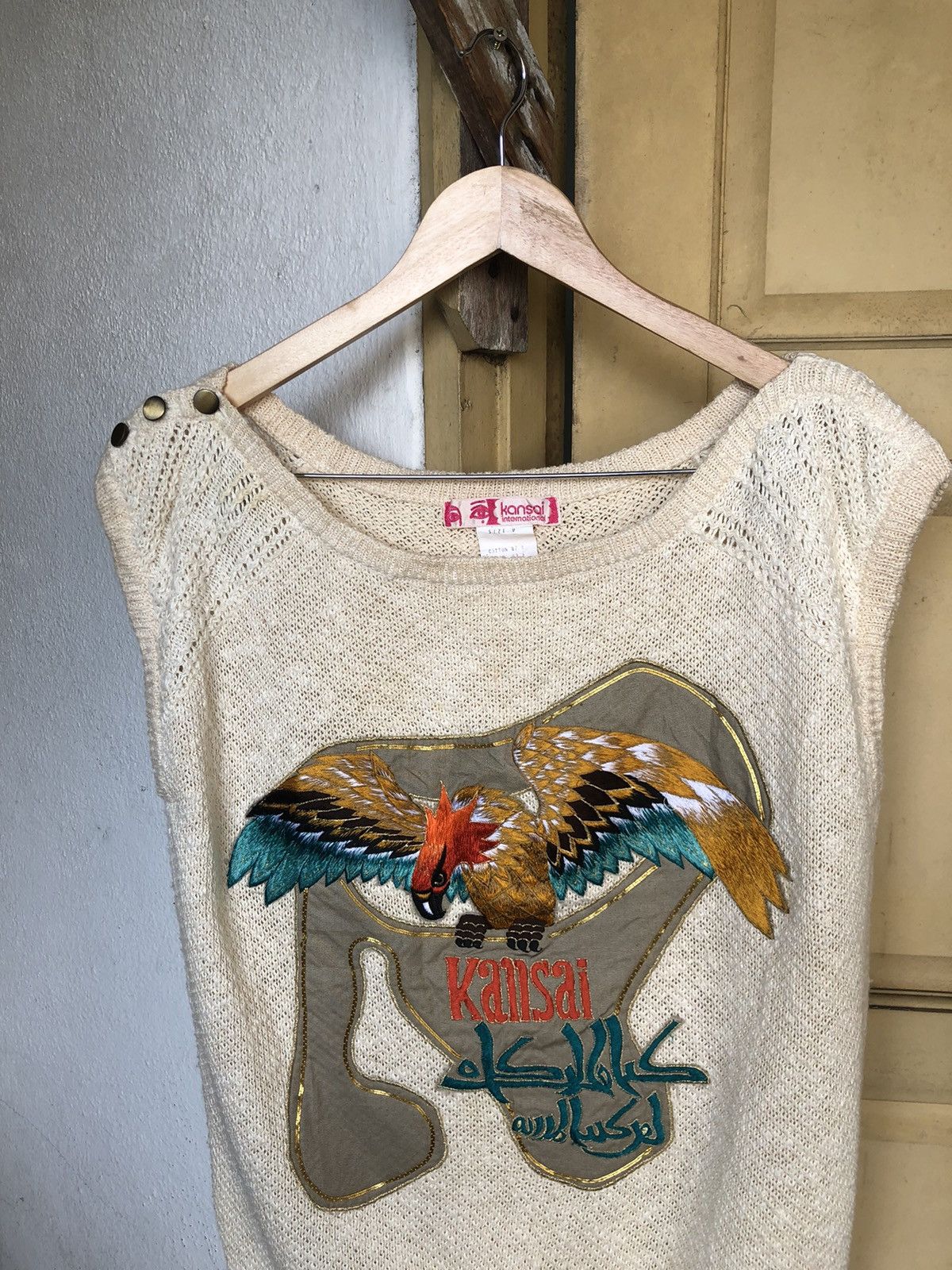 Kansai Yamamoto Rare Vintage Kansai Eye Embroidery Arabic Knit Vest/Cardigan Size M / US 6-8 / IT 42-44 - 6 Thumbnail