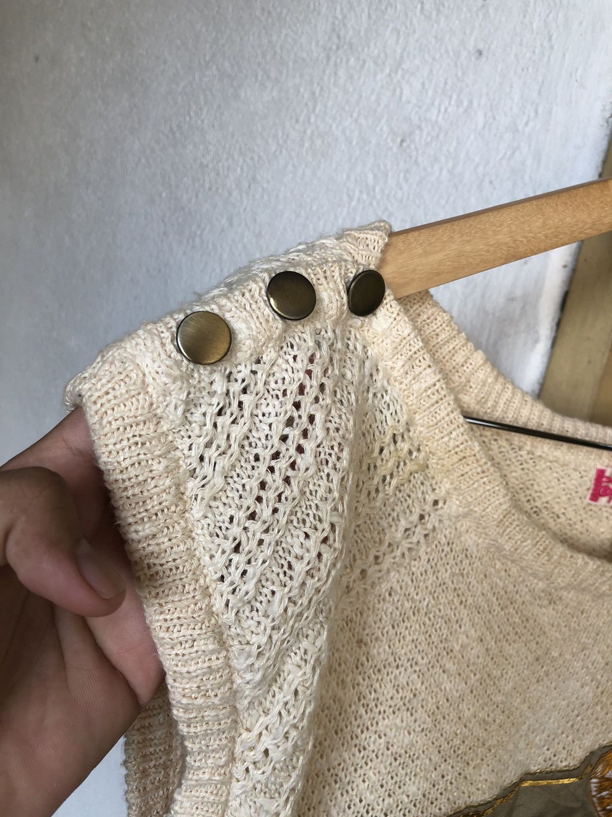 Kansai Yamamoto Rare Vintage Kansai Eye Embroidery Arabic Knit Vest/Cardigan Size M / US 6-8 / IT 42-44 - 12 Thumbnail