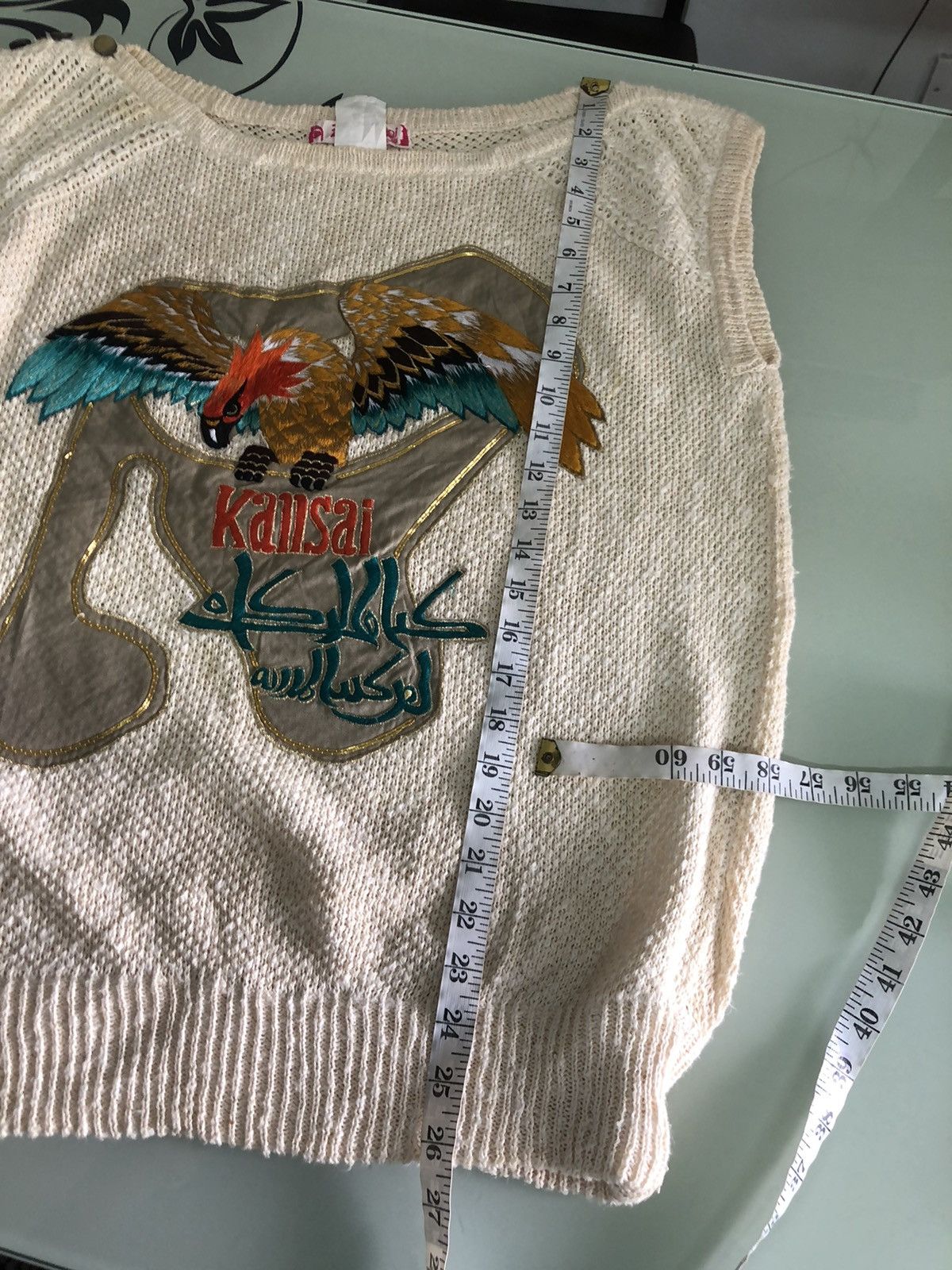 Kansai Yamamoto Rare Vintage Kansai Eye Embroidery Arabic Knit Vest/Cardigan Size M / US 6-8 / IT 42-44 - 16 Thumbnail