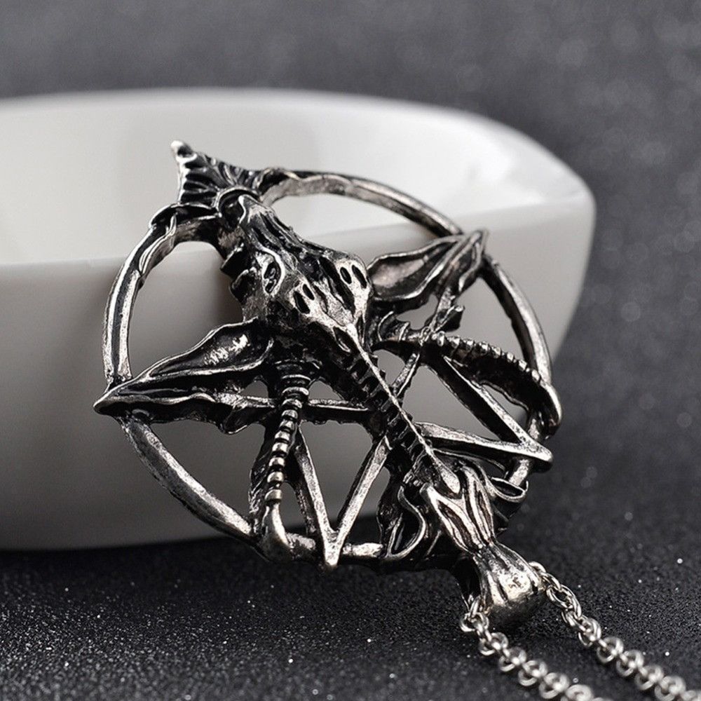 Jewelry Skull Goat Head Pendant Necklace Size ONE SIZE - 4 Thumbnail