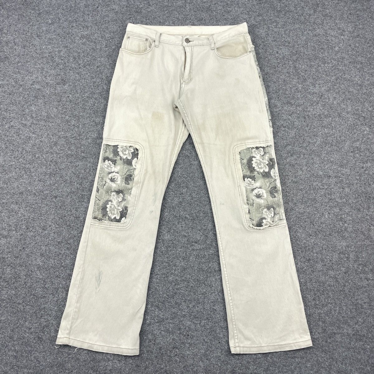 Vintage Japanese Patchwork Distressed Bootcut Pants