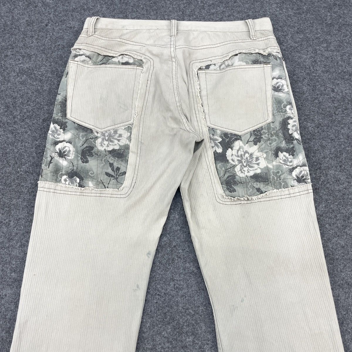 Japanese Brand × Vintage Vintage Japanese Patchwork Distressed Bootcut Pants Size US 33 - 4 Thumbnail