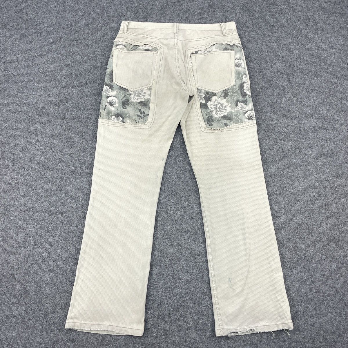 Japanese Brand × Vintage Vintage Japanese Patchwork Distressed Bootcut Pants Size US 33 - 2 Thumbnail
