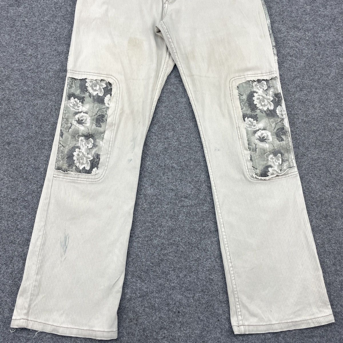Japanese Brand × Vintage Vintage Japanese Patchwork Distressed Bootcut Pants Size US 33 - 6 Thumbnail