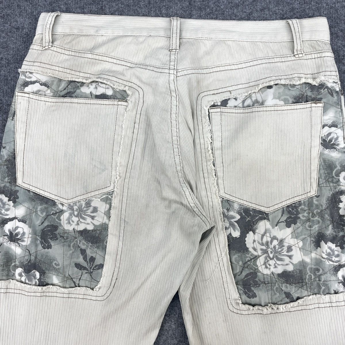 Japanese Brand × Vintage Vintage Japanese Patchwork Distressed Bootcut Pants Size US 33 - 5 Thumbnail