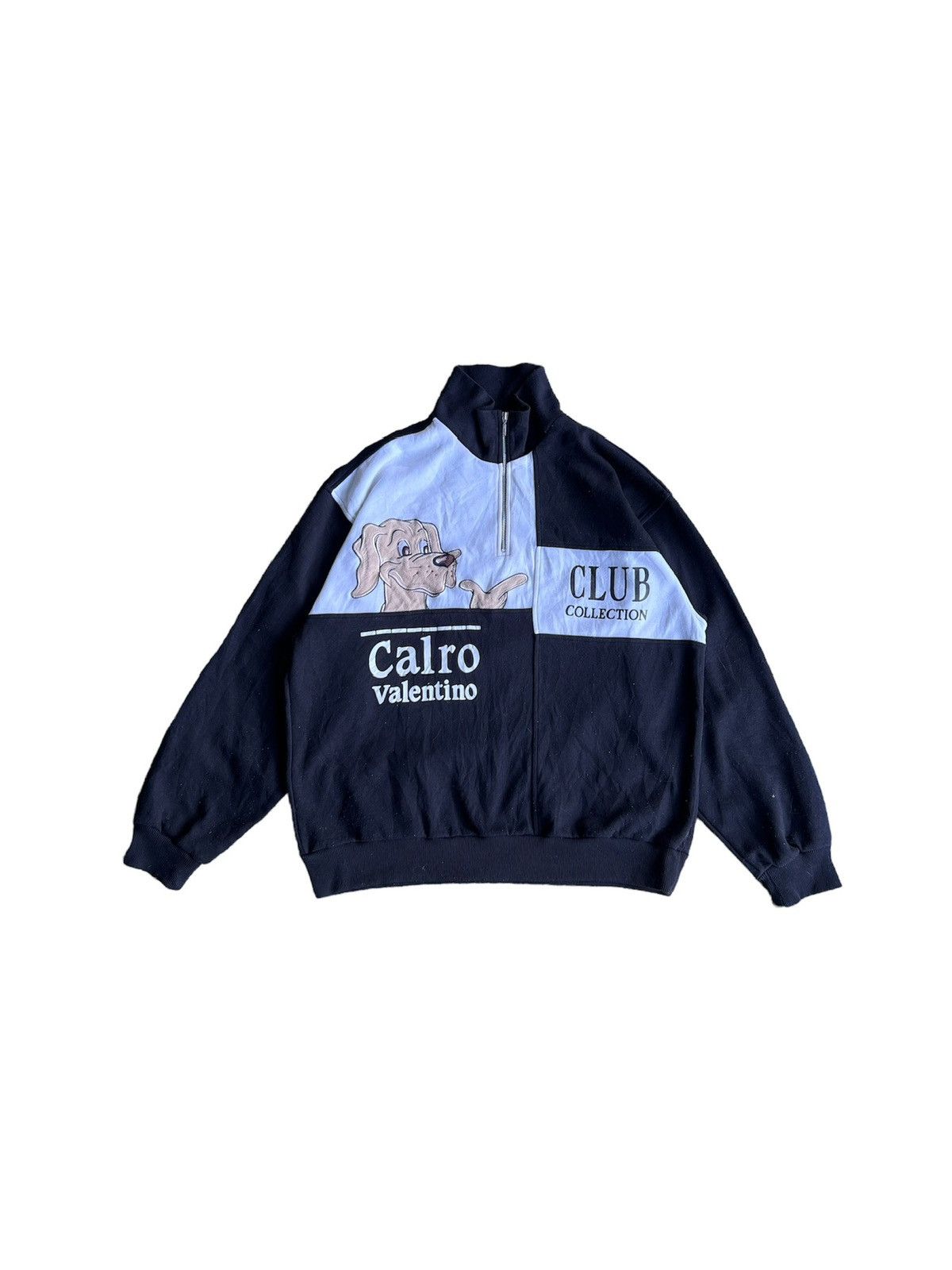 Designer × Vintage Vintage Calro Valentino Half Zipper Sweatshirt Size L / US 10 / IT 46 - 1 Thumbnail
