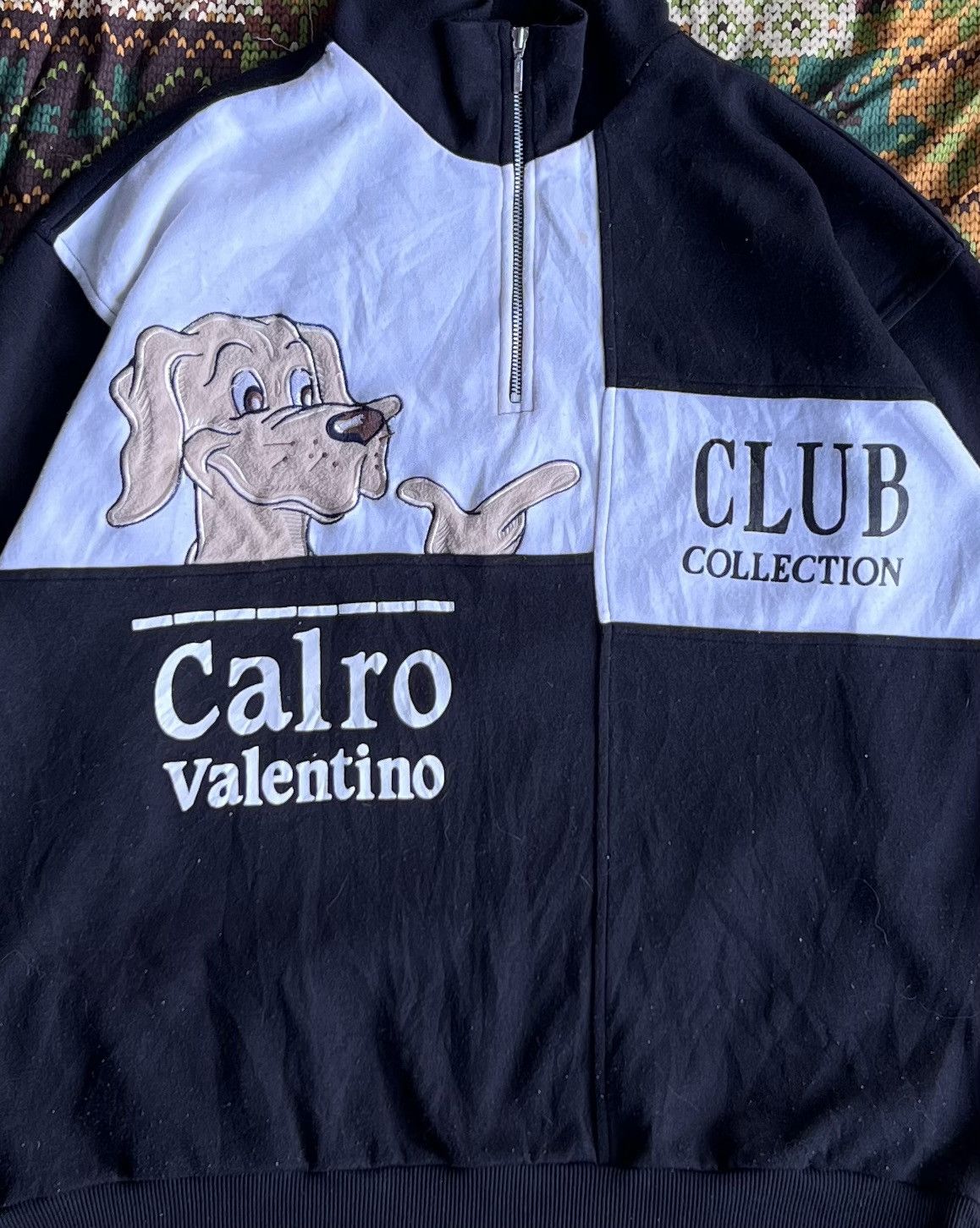 Designer × Vintage Vintage Calro Valentino Half Zipper Sweatshirt Size L / US 10 / IT 46 - 3 Thumbnail