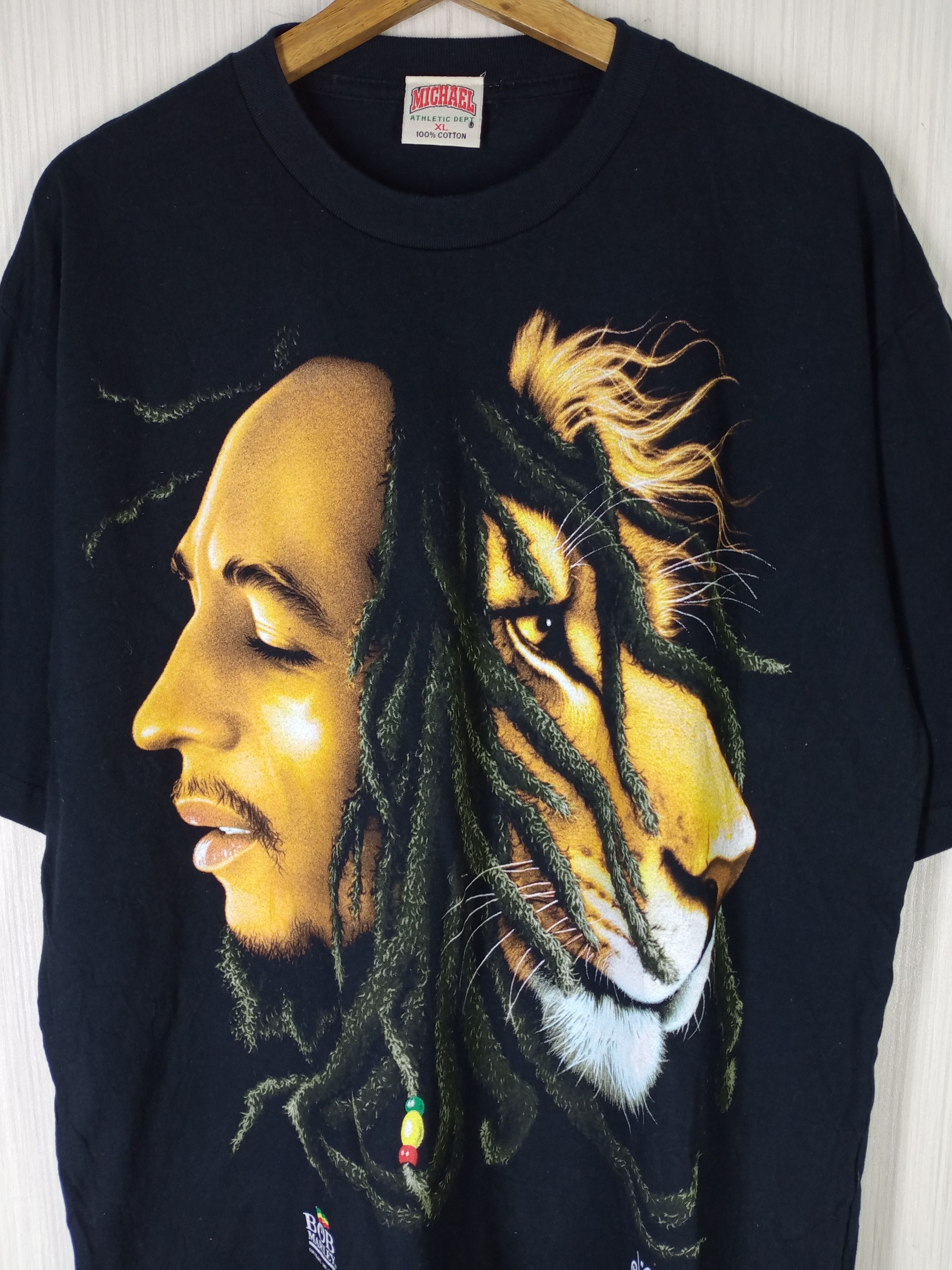 Bob Marley Rare Vintage 1997 Bob Marley Lion Graphic Michael Tshirt Size US XL / EU 56 / 4 - 3 Thumbnail