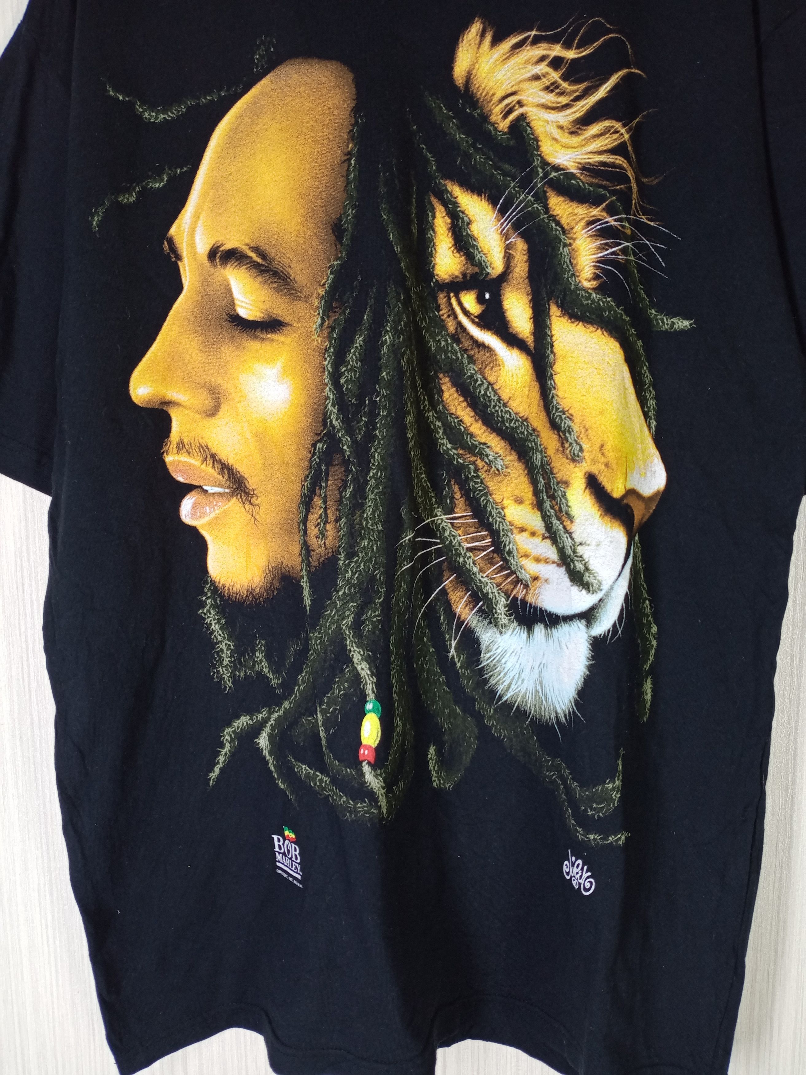 Bob Marley Rare Vintage 1997 Bob Marley Lion Graphic Michael Tshirt Size US XL / EU 56 / 4 - 2 Thumbnail