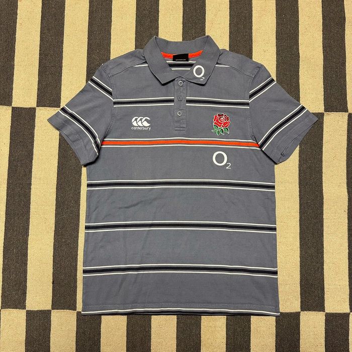 Canterbury Of New Zealand Canterbury “ O2 England” Striped Rugby Polo