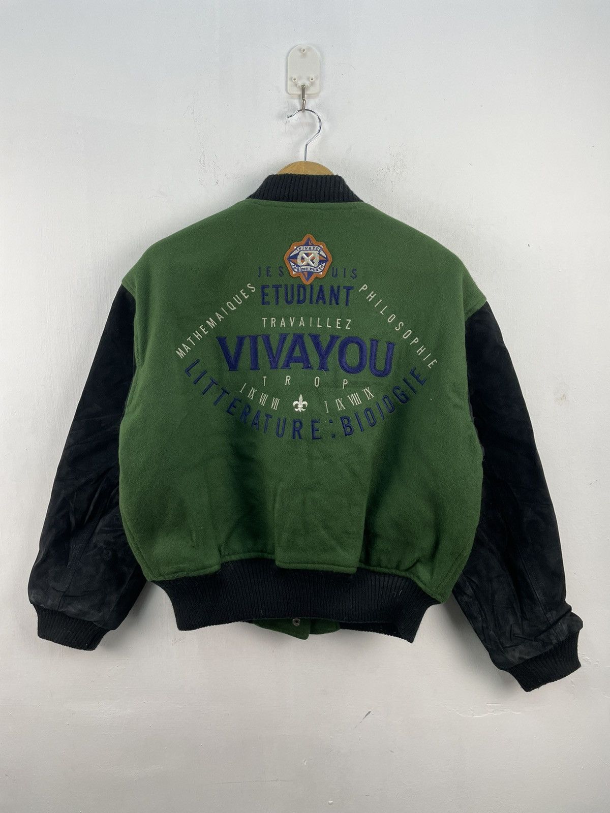 Japanese Brand Vintage 80s Vivayou Varsity Jacket Big Logo Spellout Size US M / EU 48-50 / 2 - 3 Thumbnail